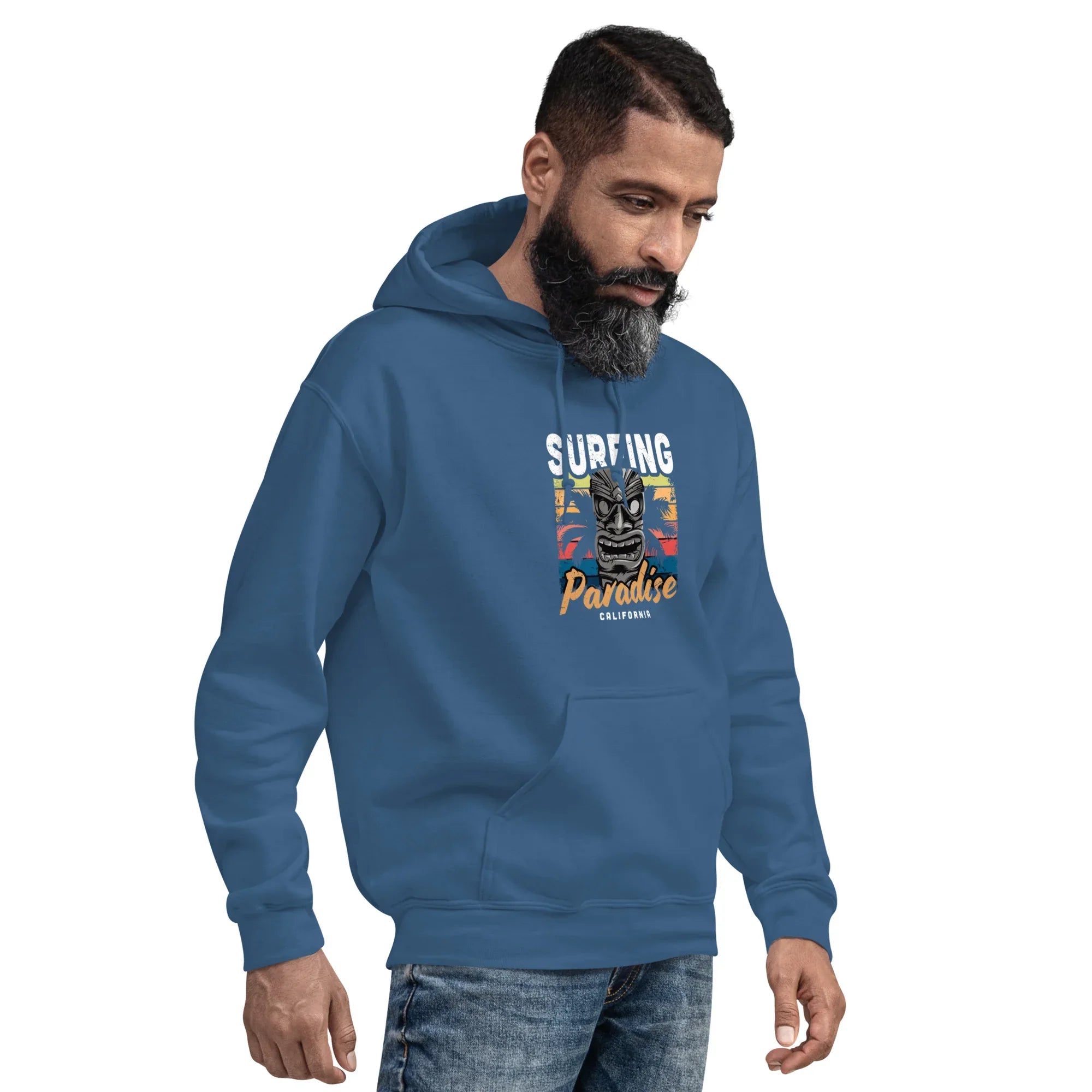 SURFING PARADISE men’s hoodie - Black / S - Printoo Shop - 4663725_5530