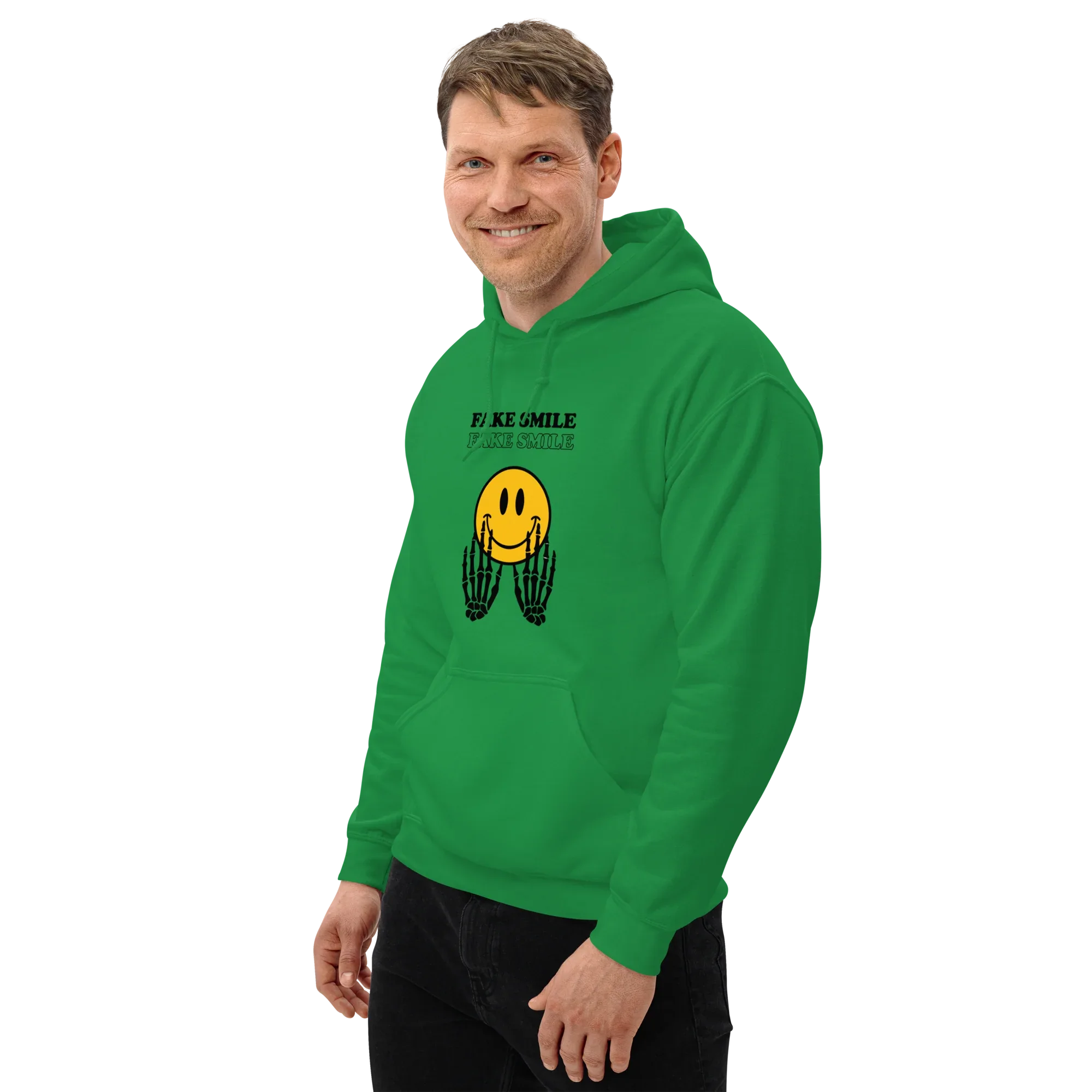 FAKESMILE men’s hoodie - Indigo Blue / S - Printoo Shop - 1170729_5562