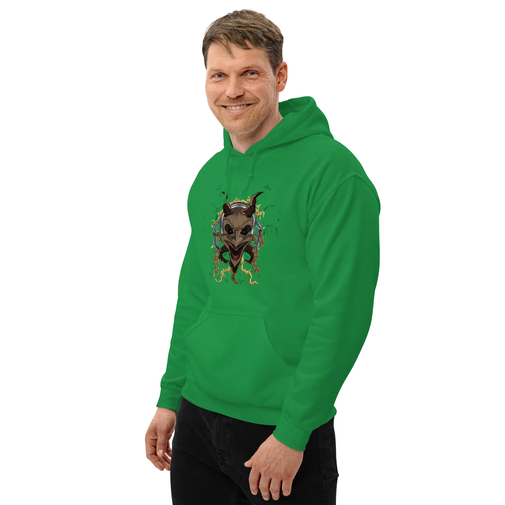 CHAINED DEMON AUDIO men’s hoodie - Black / S - Printoo Shop - 5490959_5530