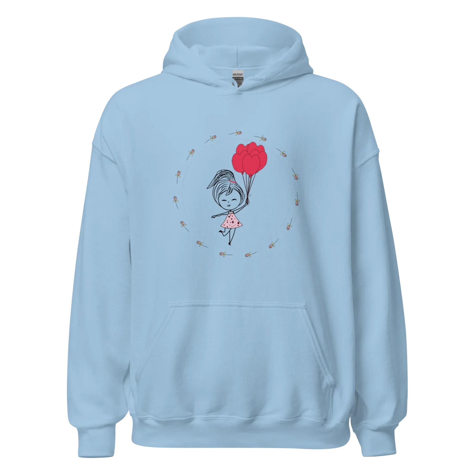 HEART BALLOONS women’s hoodie - Heliconia / S - Printoo Shop - 2197302_22257