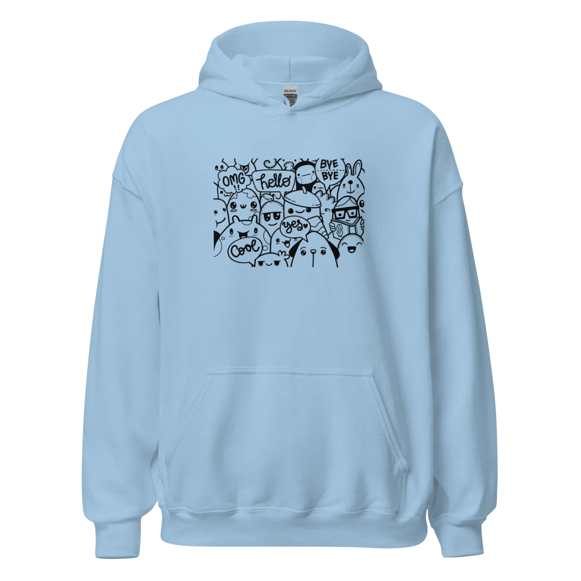 DOODLE VIBES women’s hoodie - Red / S - Printoo Shop - 9210934_5538