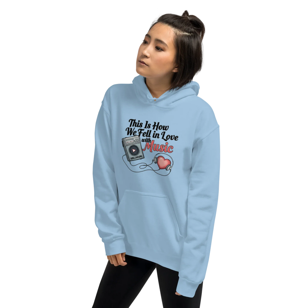 Cassette Love women’s hoodie - Heliconia / S - Printoo Shop - 5232900_22257