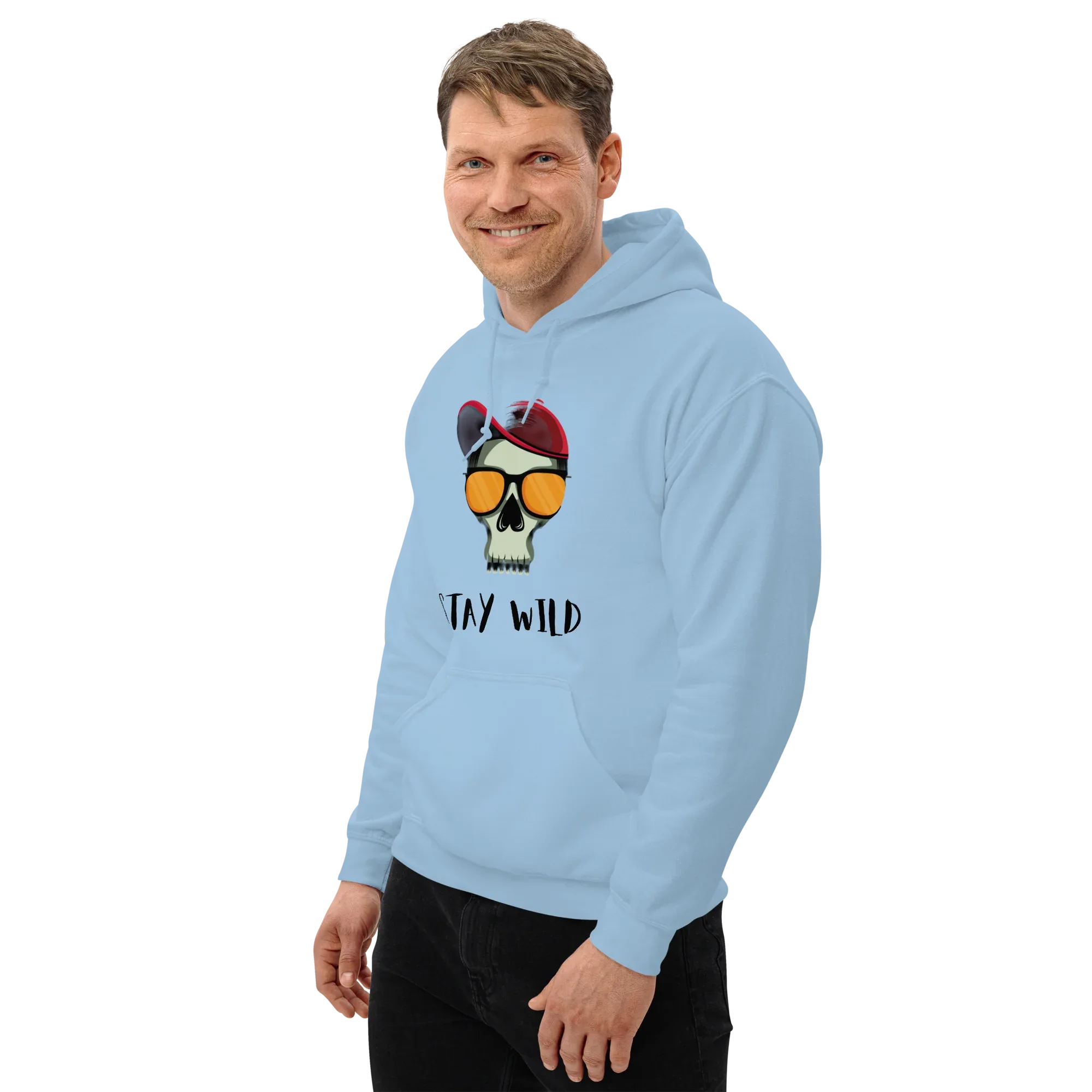 WILD men’s hoodie - Indigo Blue / S - Printoo Shop - 8837916_5562