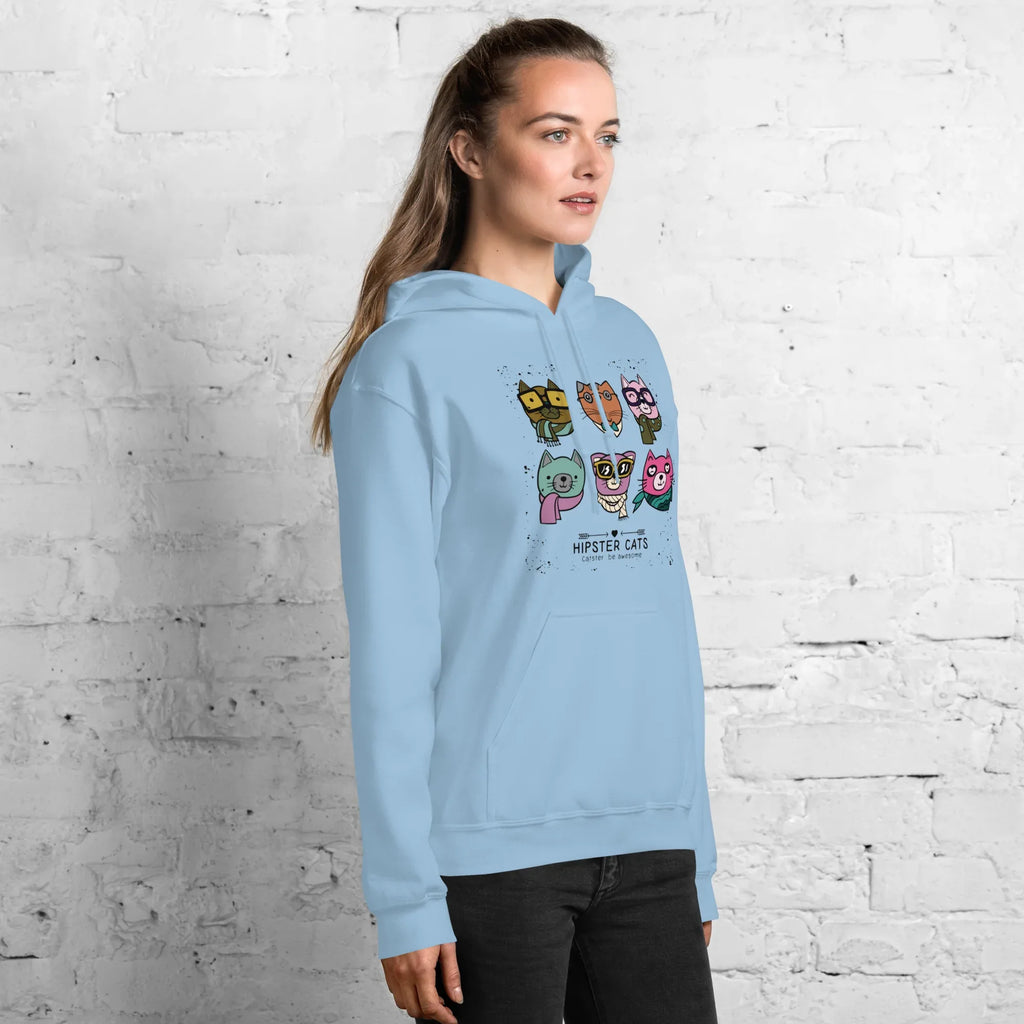 HIPSTER CATS women’s hoodie - Red / S - Printoo Shop - 4118911_5538
