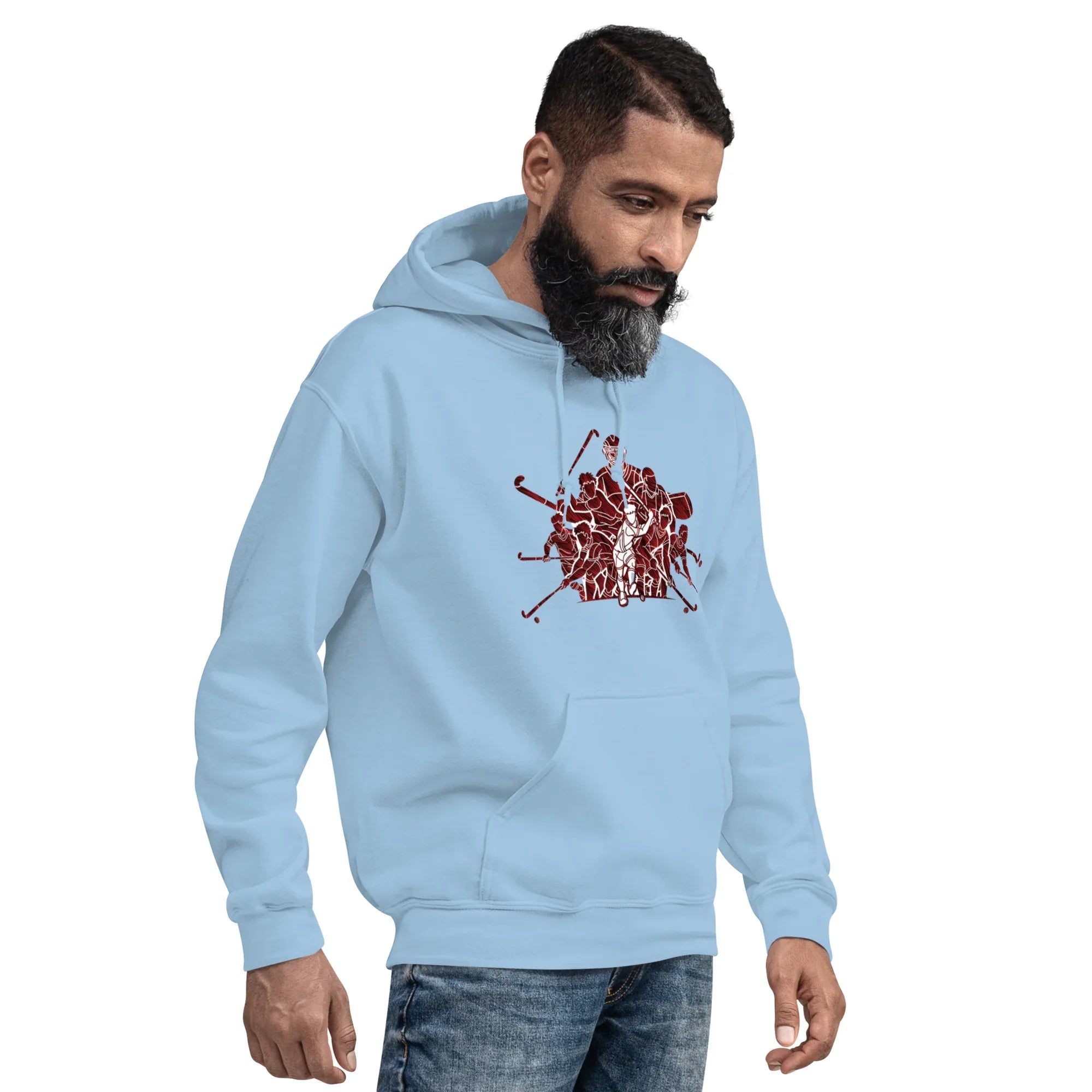 HOCKEY TEAM SPIRIT men’s hoodie - Indigo Blue / S - Printoo Shop - 1892038_5562