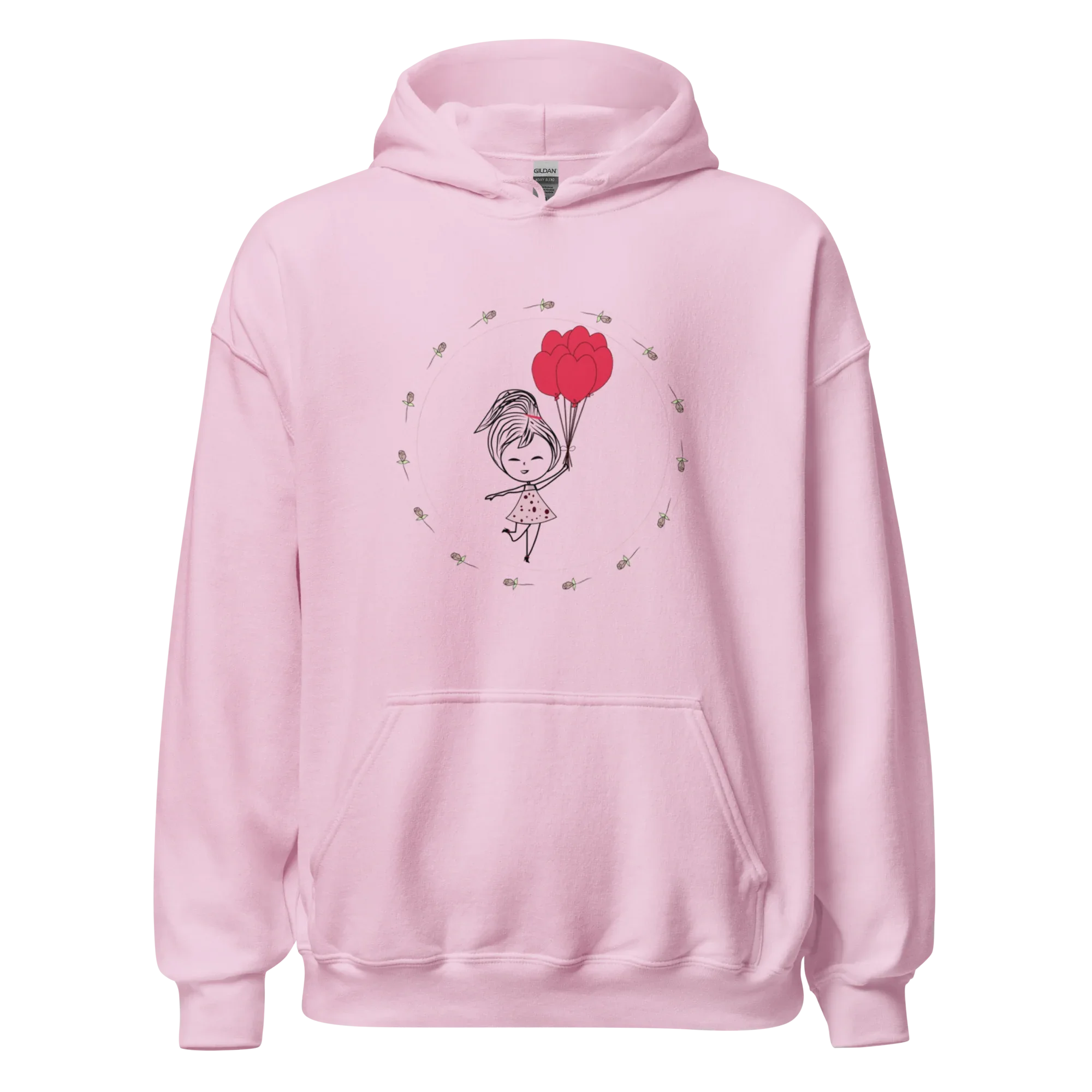 HEART BALLOONS women’s hoodie - Heliconia / S - Printoo Shop - 2197302_22257