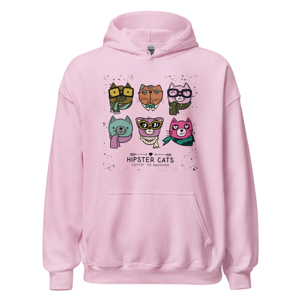 HIPSTER CATS women’s hoodie - Red / S - Printoo Shop - 4118911_5538