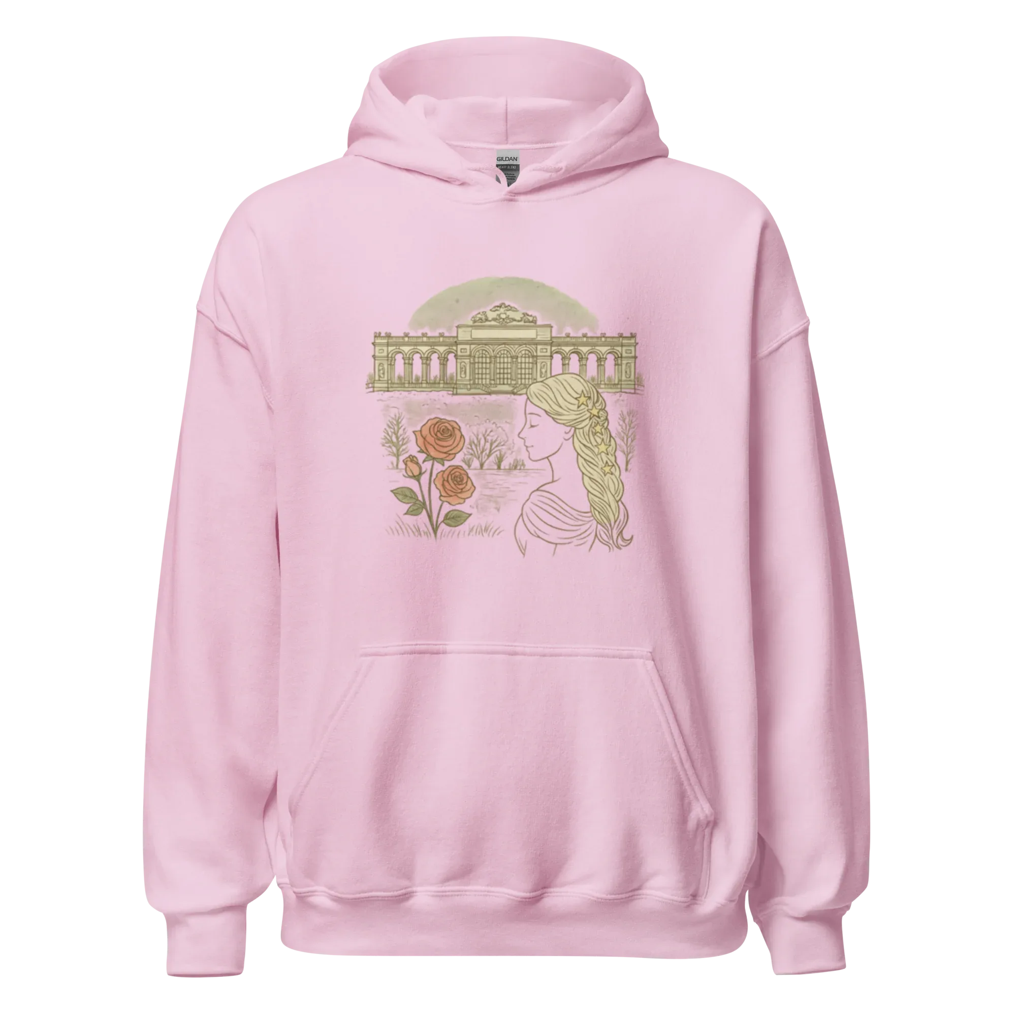 PALACE ROSES women’s hoodie - Sand / S - Printoo Shop - 7813947_12997