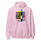 NEVER GIVE UP women’s hoodie - Heliconia / S - Printoo Shop - 2012201_22257
