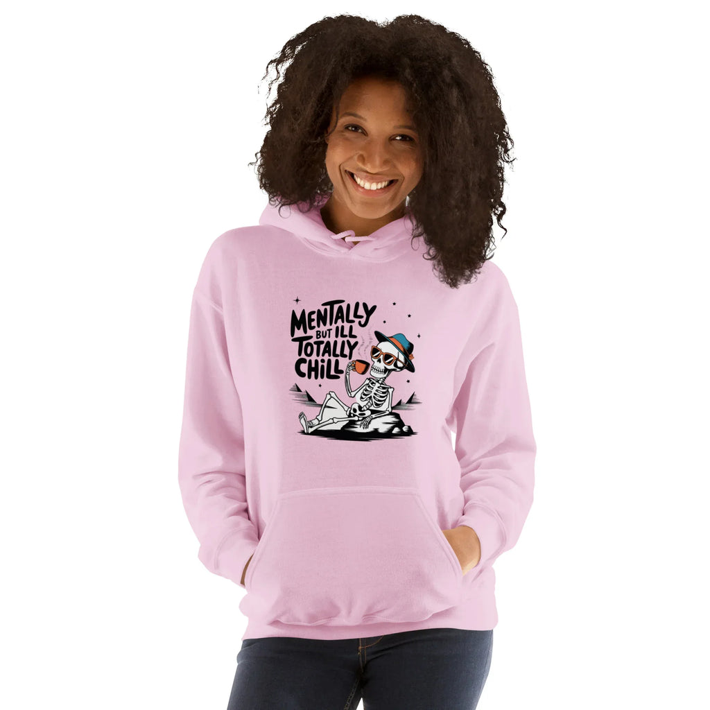 TOTALLY CHILL SKELETON women’s hoodie - Red / S - Printoo Shop - 2796799_5538