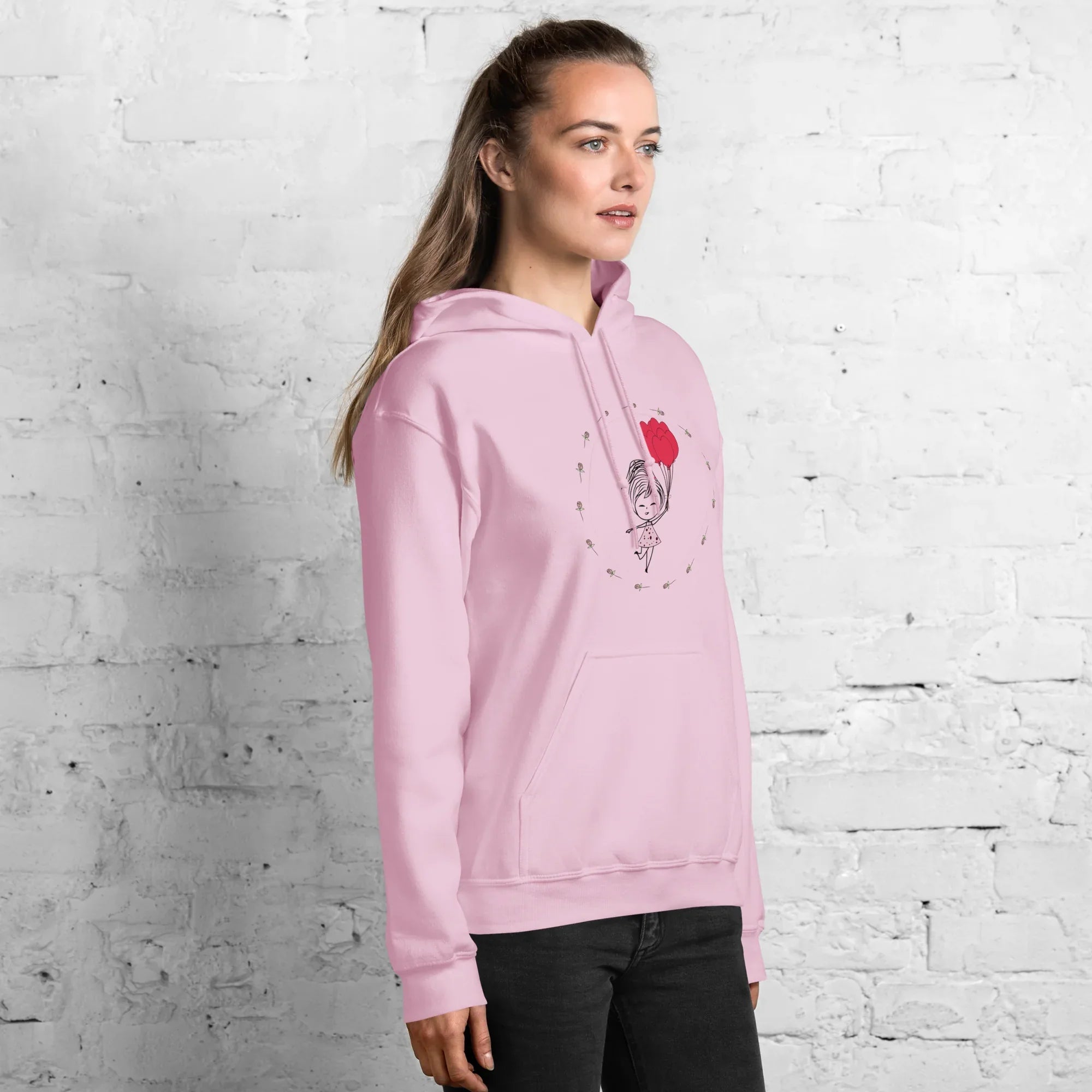 HEART BALLOONS women’s hoodie - Heliconia / S - Printoo Shop - 2197302_22257