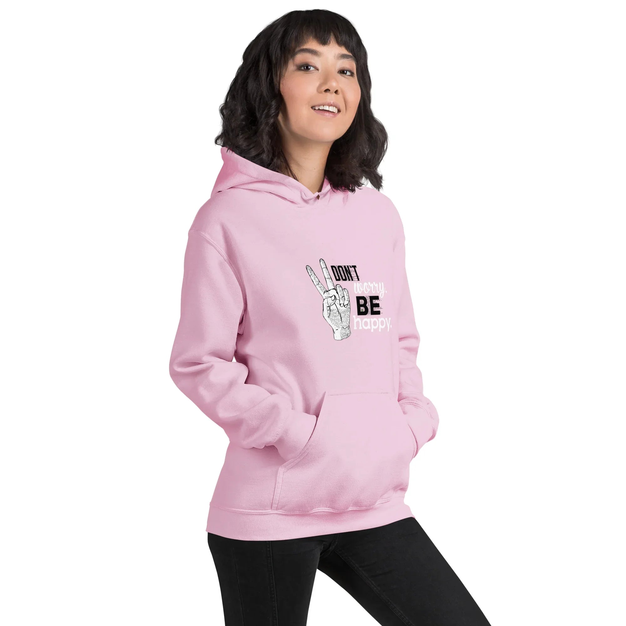 POSITIVE VIBES PEACE women’s hoodie - Black / S - Printoo Shop - 3038212_5530