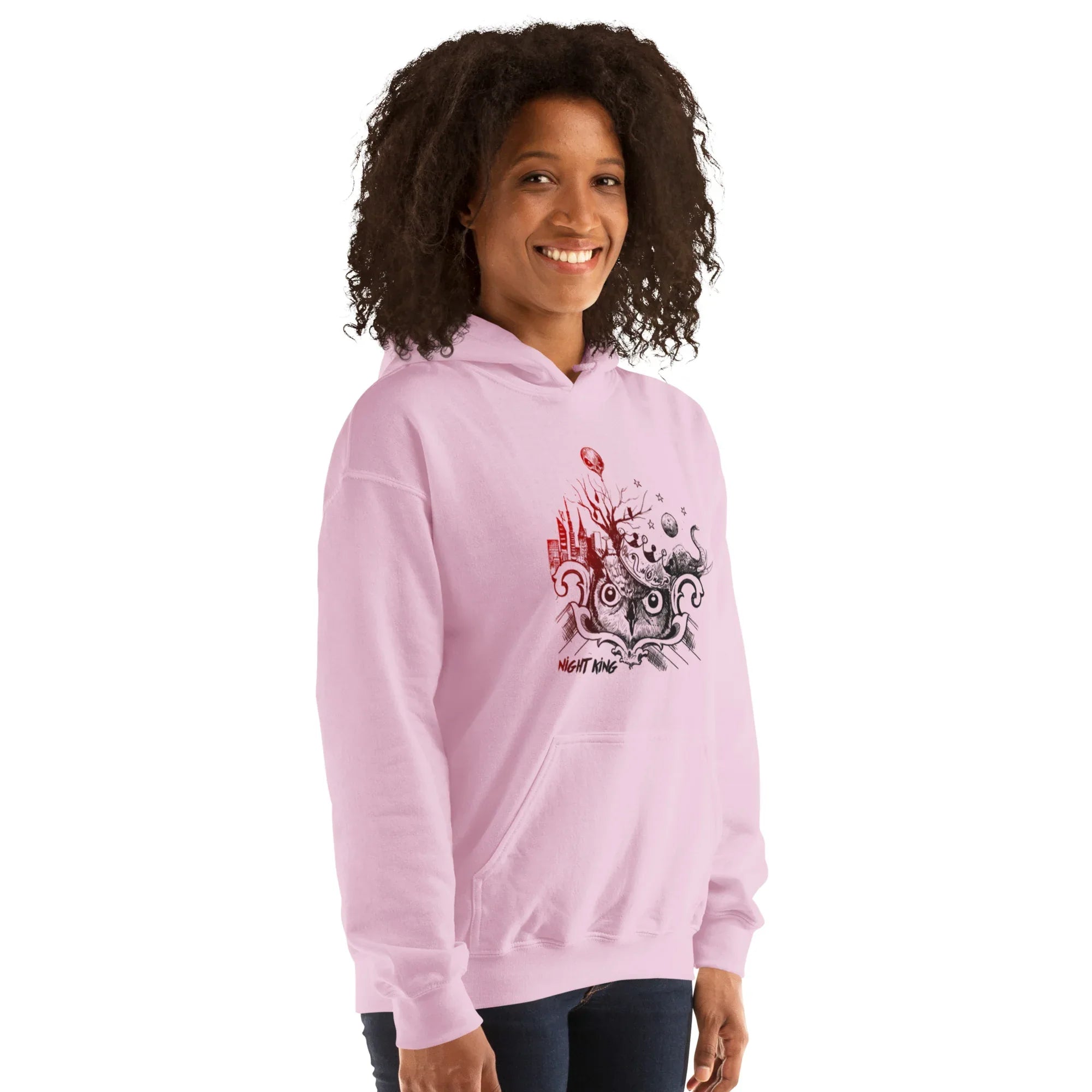 NIGHT KING MYSTIQUE women’s hoodie - Red / S - Printoo Shop - 8100013_5538