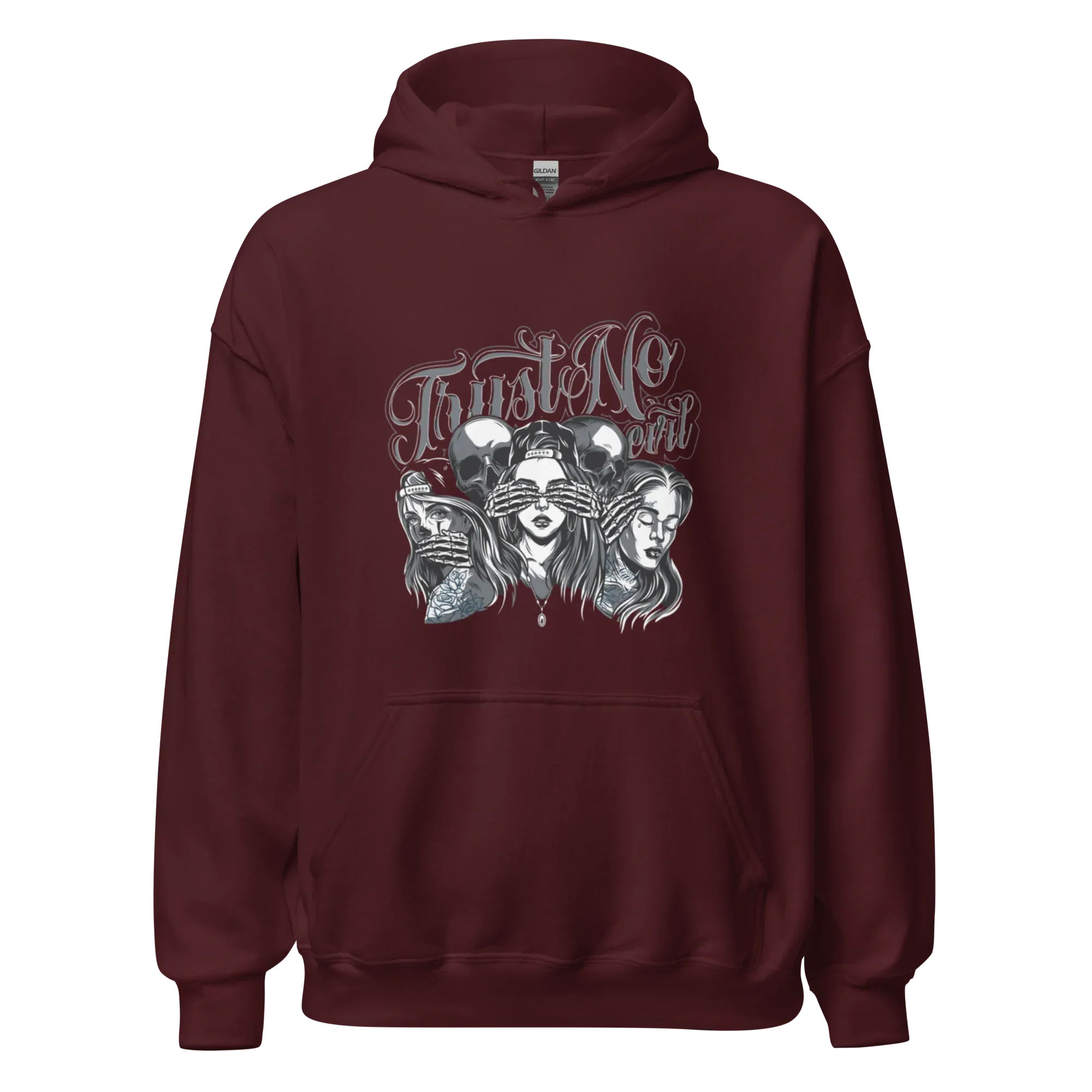 TRUST NO GIRL men’s hoodie - Black / S - Printoo Shop - 5464791_5530
