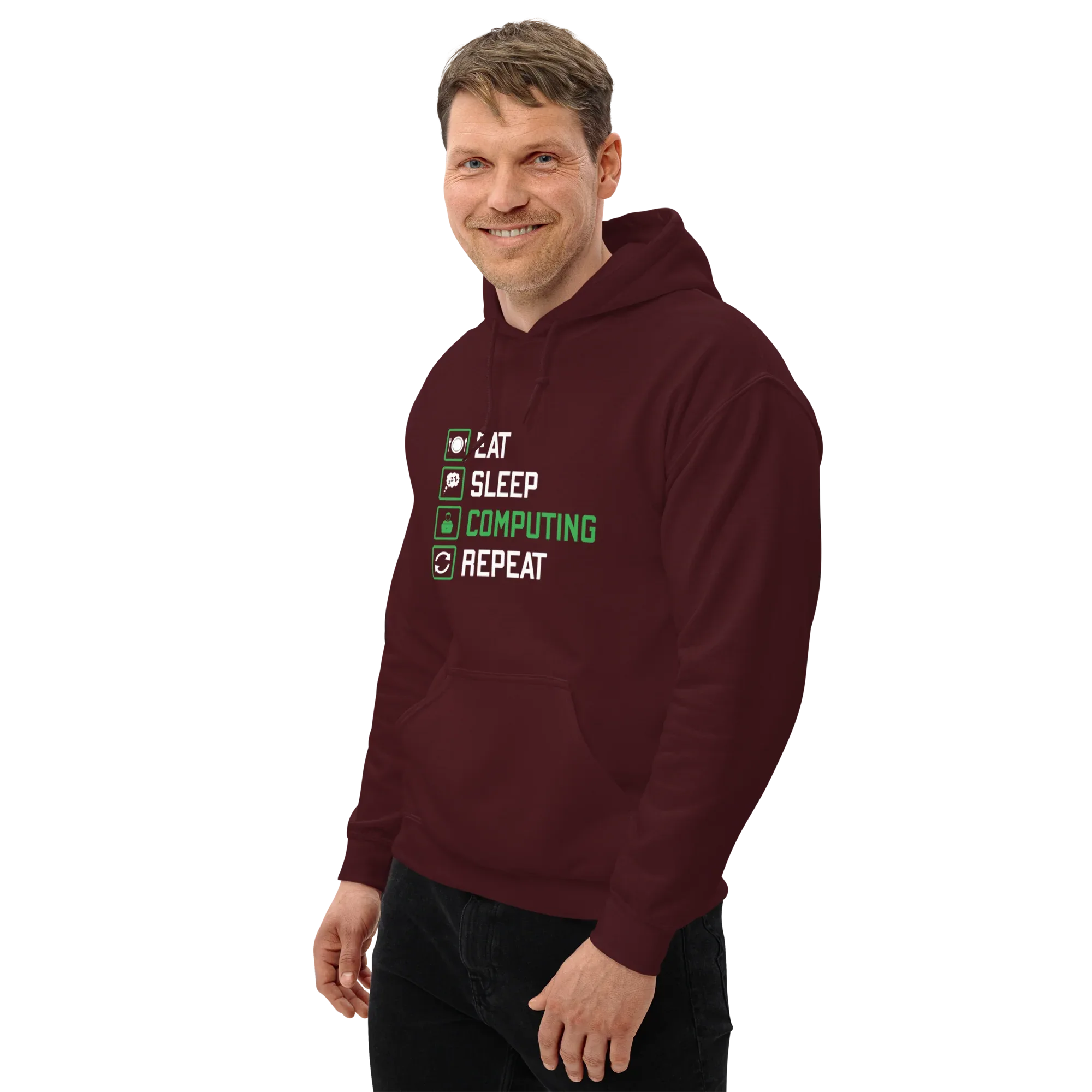 COMPUTING men’s hoodie - Black / S - Printoo Shop - 1408949_5530