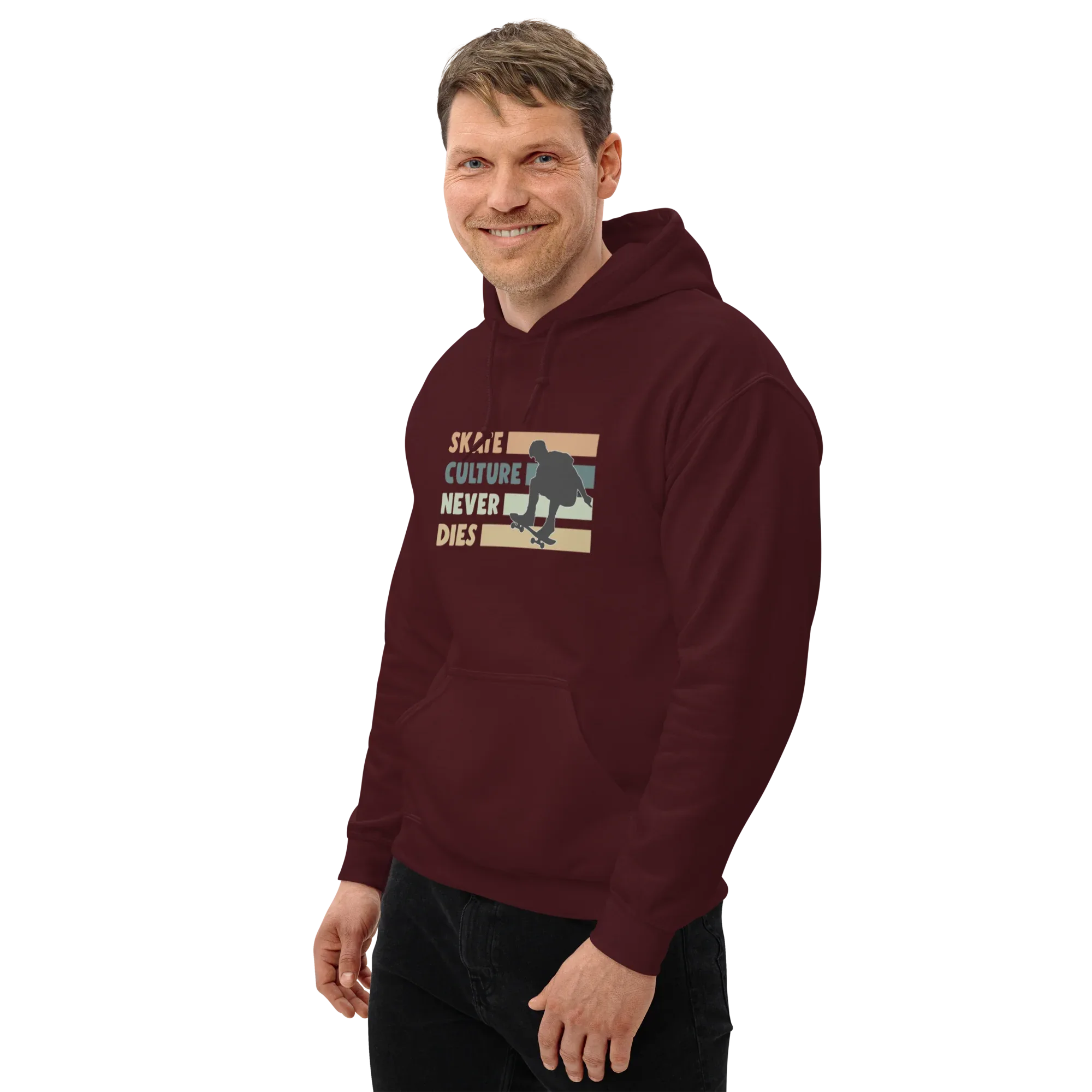 SKATE CULTURE NEVER DIES men’s hoodie - Black / S - Printoo Shop - 7913120_5530