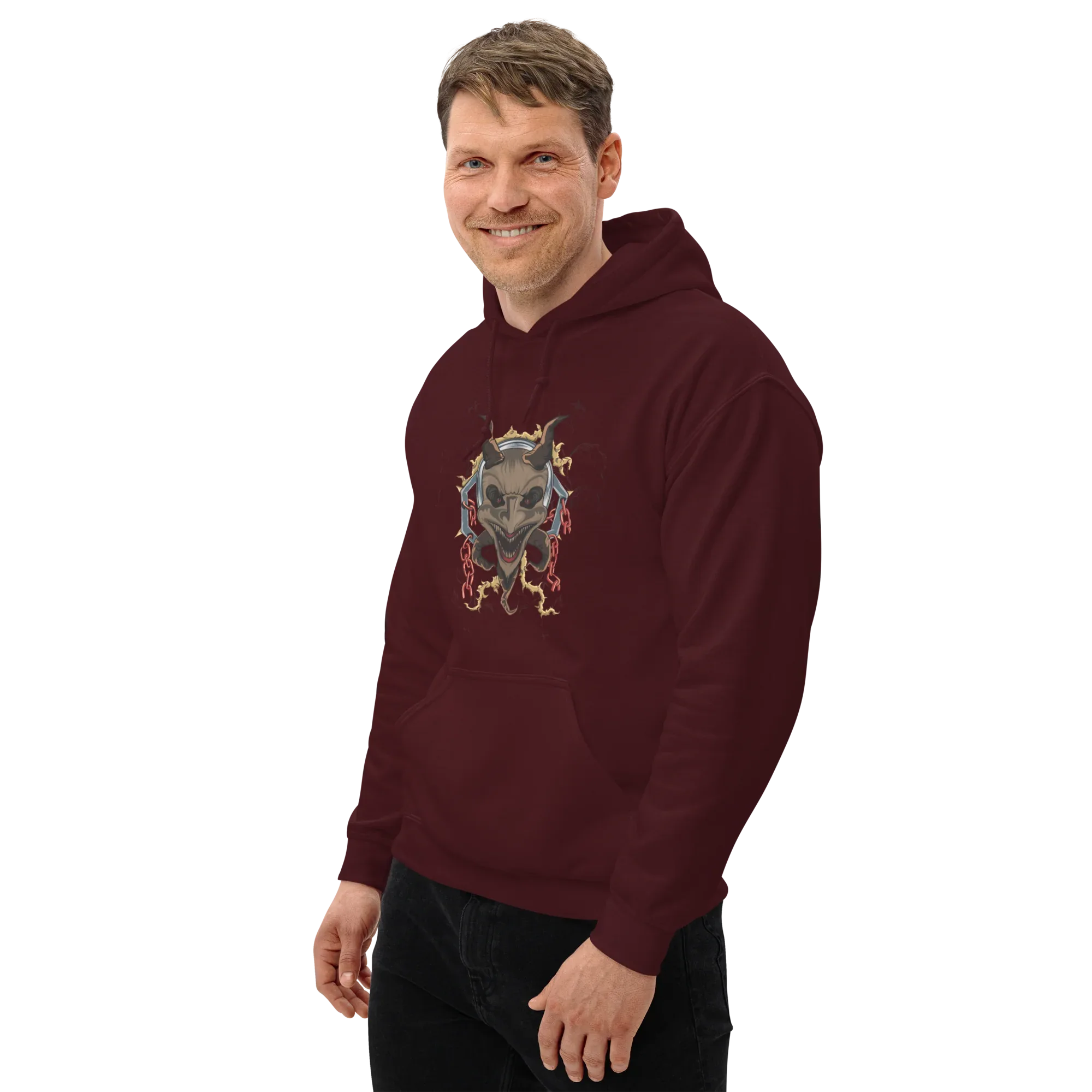 CHAINED DEMON AUDIO men’s hoodie - Black / S - Printoo Shop - 5490959_5530