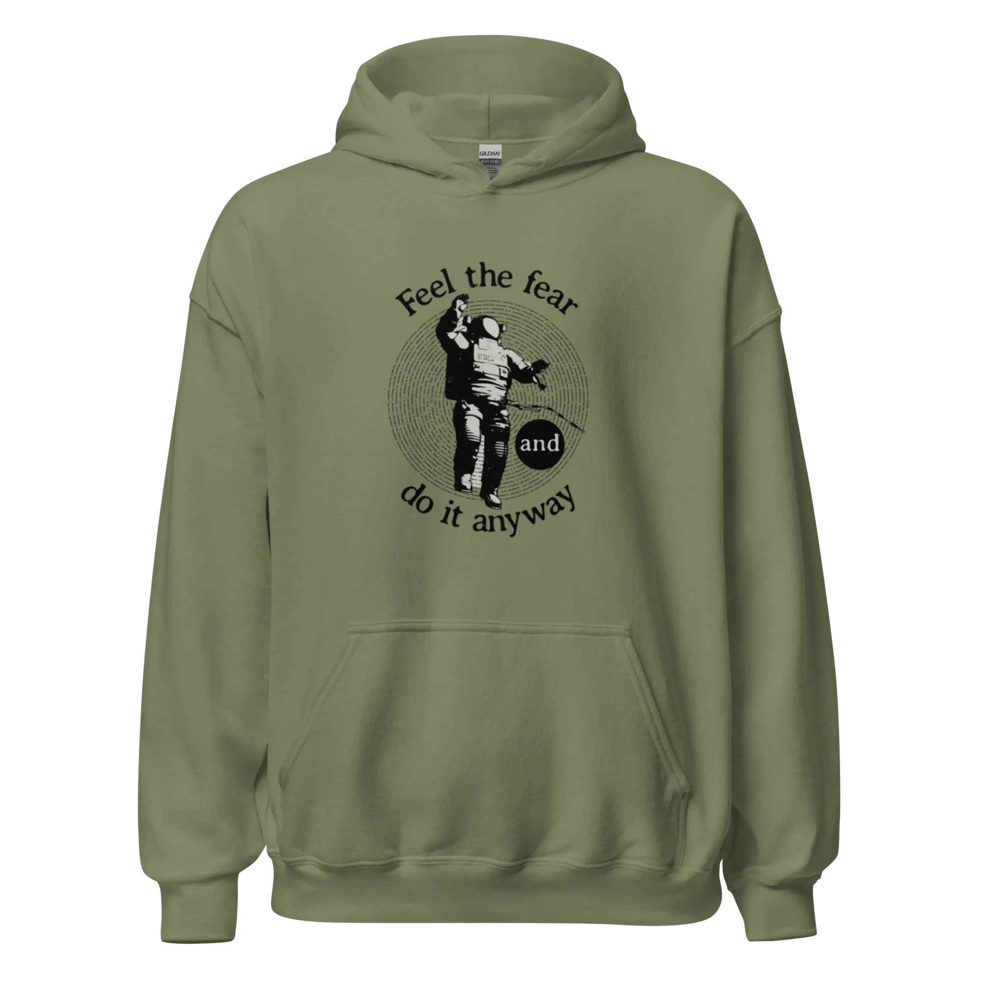 FEEL THE FEAR men’s hoodie - Red / S - Printoo Shop - 8875217_5538