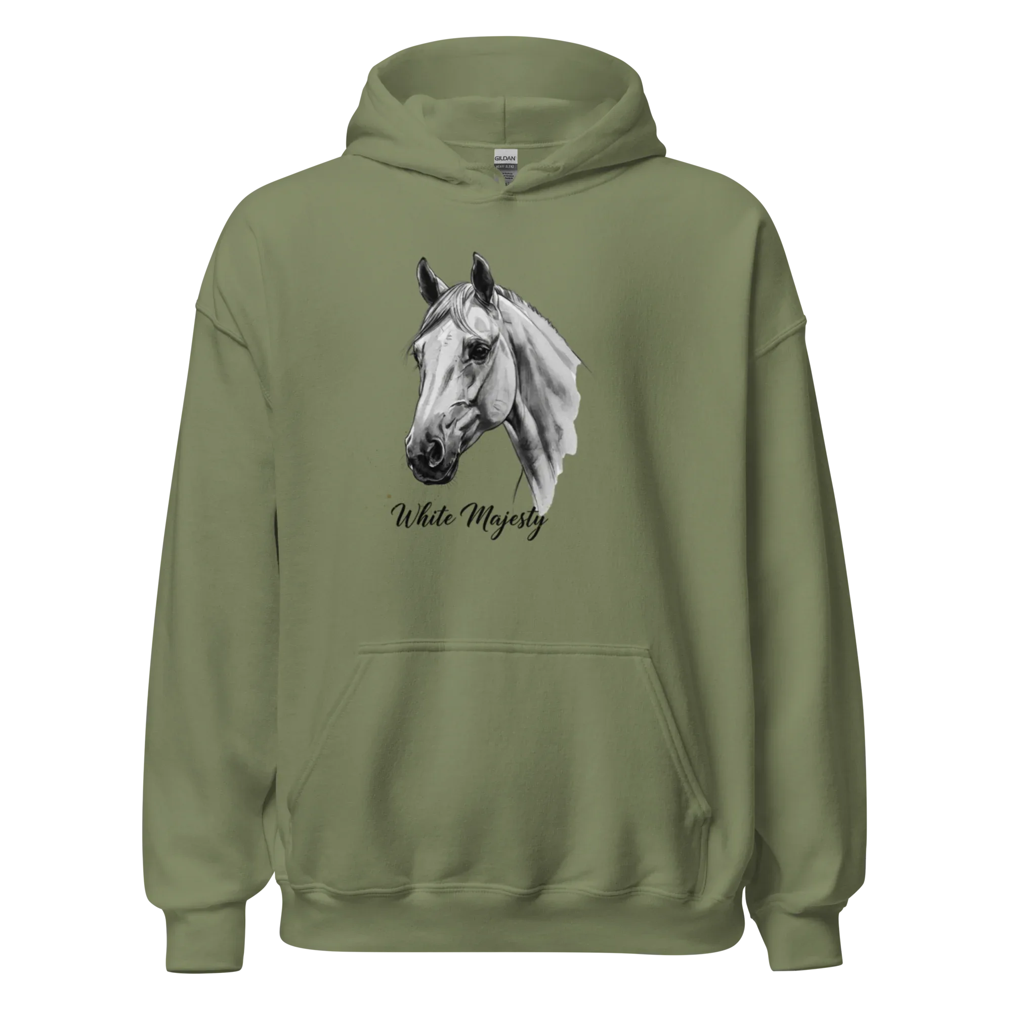 WHITE MAJESTY women’s hoodie - Military Green / S - Printoo Shop - 1970511_12989
