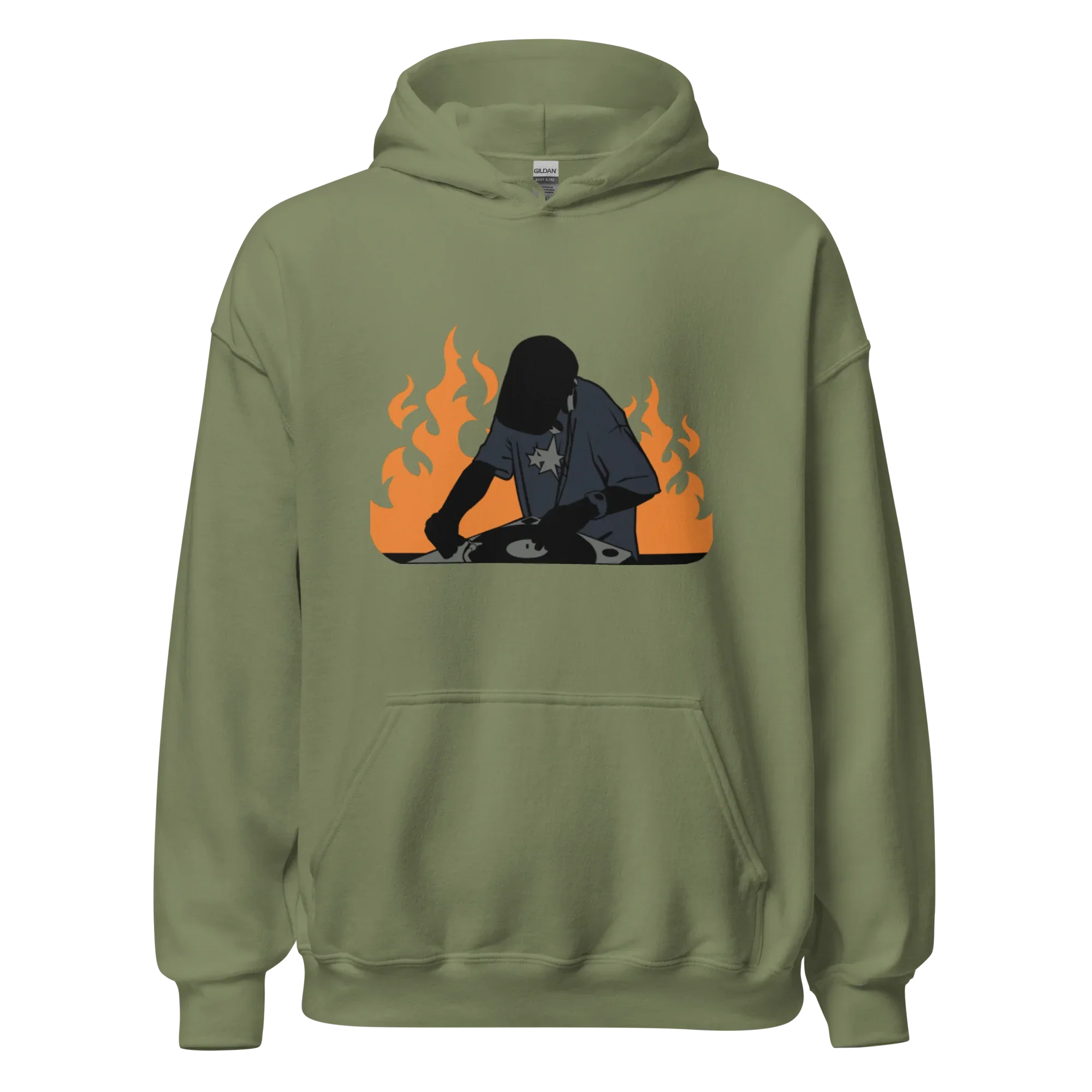 FLAME SET men’s hoodie - Black / S - Printoo Shop - 6567150_5530