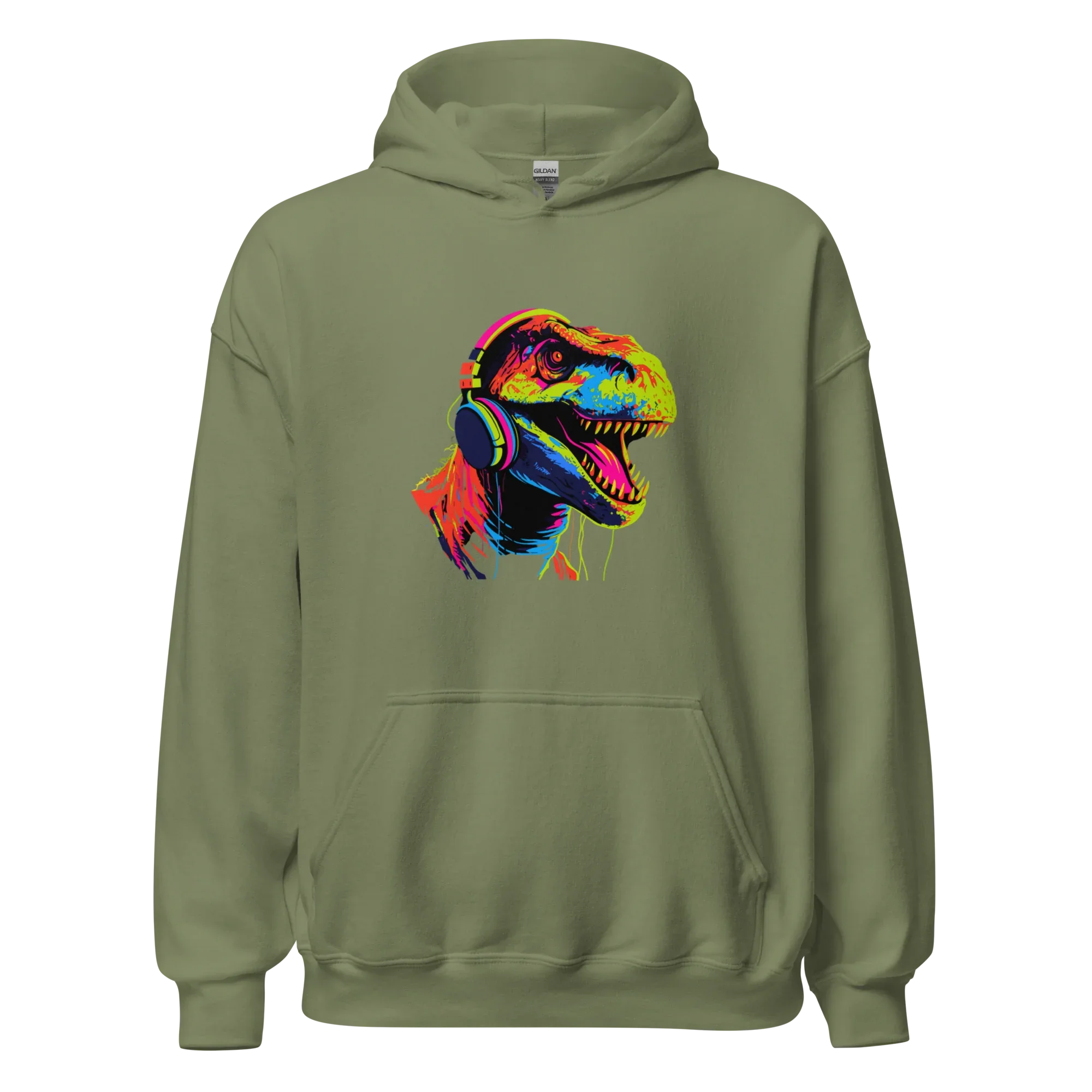 NEON REX men’s hoodie - Black / S - Printoo Shop - 6780250_5530