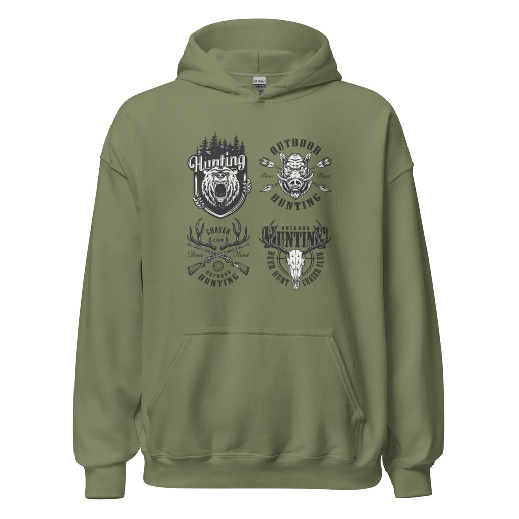 WILDERNESS HUNTRESS ADVENTURE men’s hoodie - Black / S - Printoo Shop - 9534905_5530