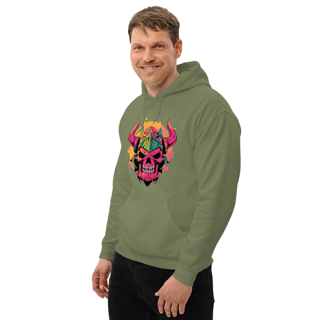 WAR SKULL HELMET men’s hoodie - Black / S - Printoo Shop - 8353013_5530
