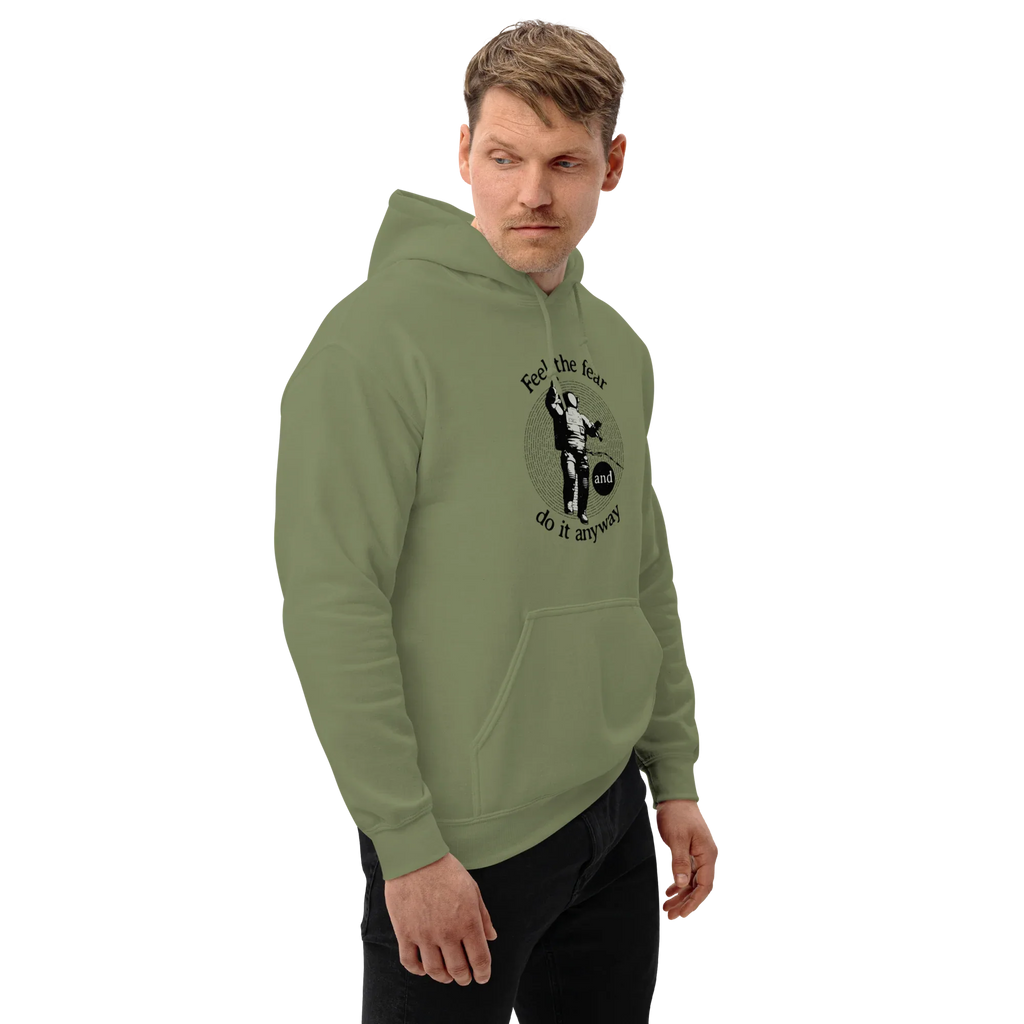 FEEL THE FEAR men’s hoodie - Red / S - Printoo Shop - 8875217_5538