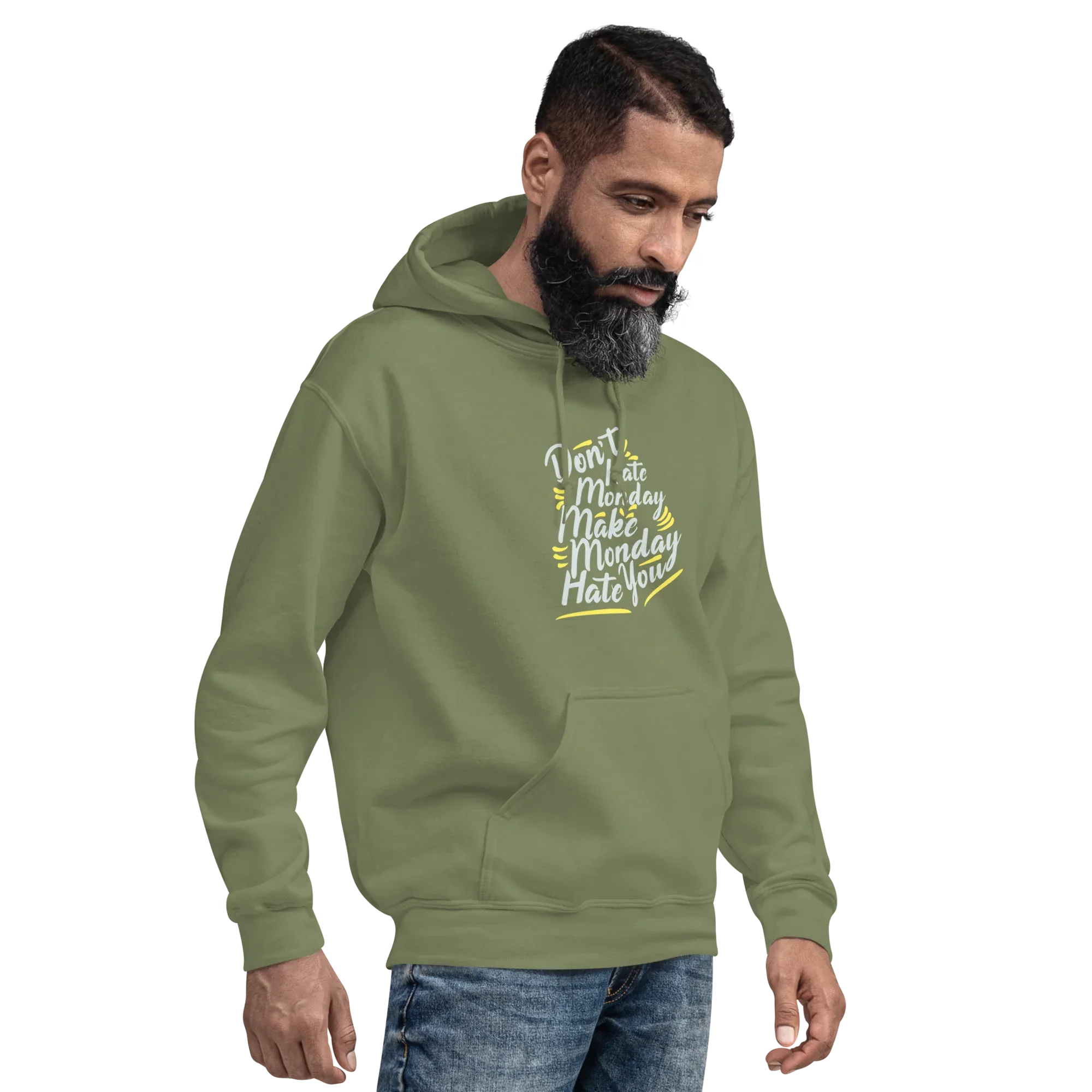 MONDAY WARRIOR men’s hoodie - Black / S - Printoo Shop - 9952326_5530