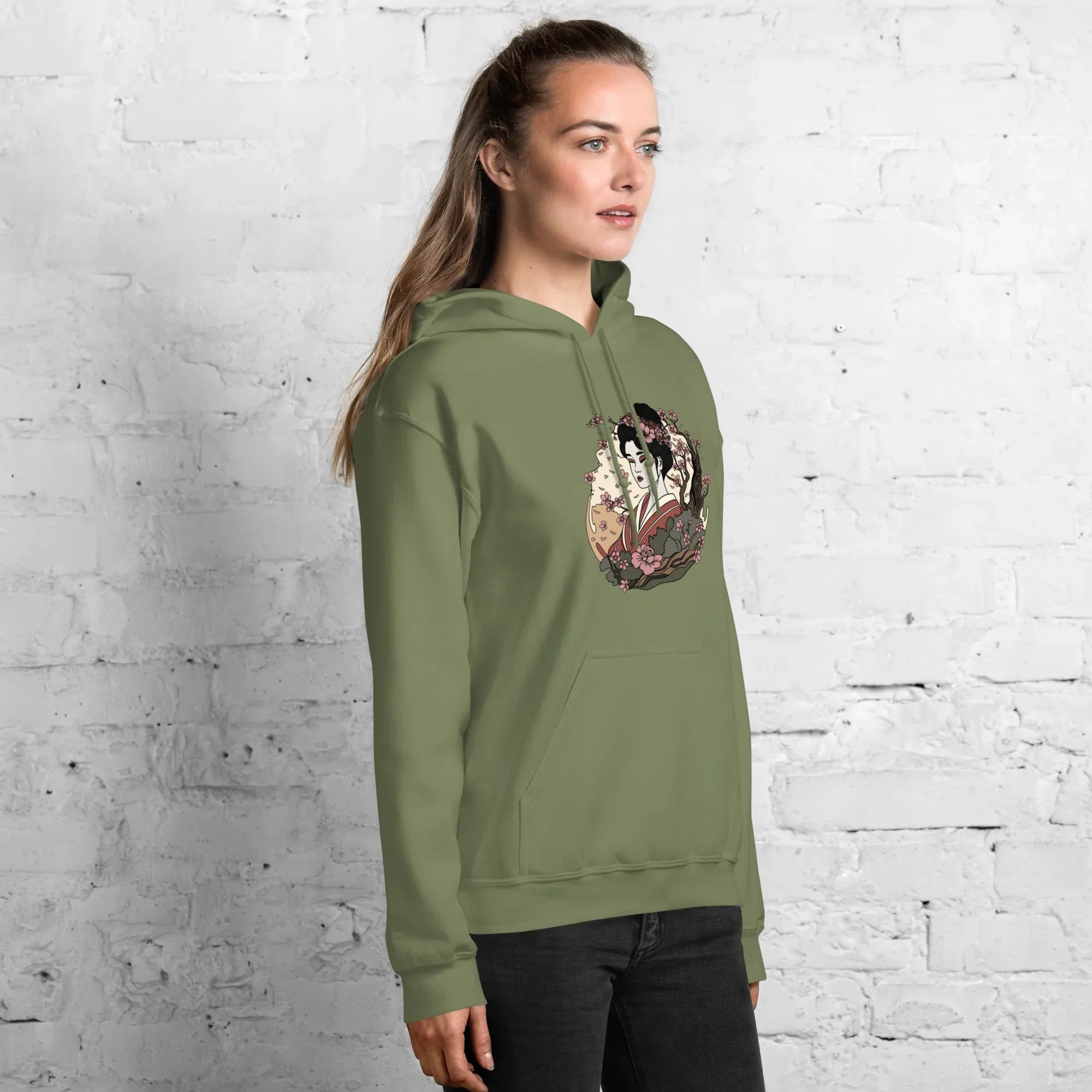 ELEGANT GEISHA ART women’s hoodie - Black / S - Printoo Shop - 4640644_5530