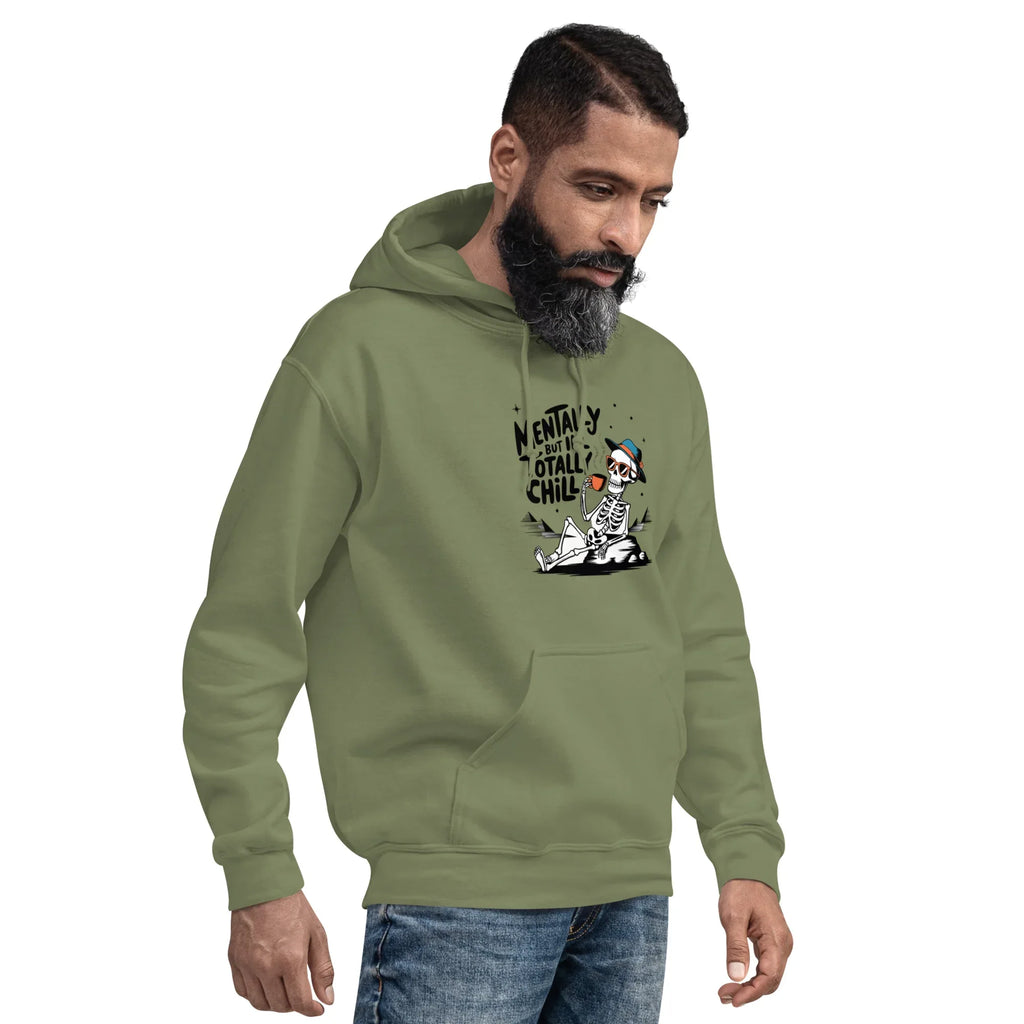 TOTALLY CHILL SKELETON men’s hoodie - Black / S - Printoo Shop - 1286228_5530