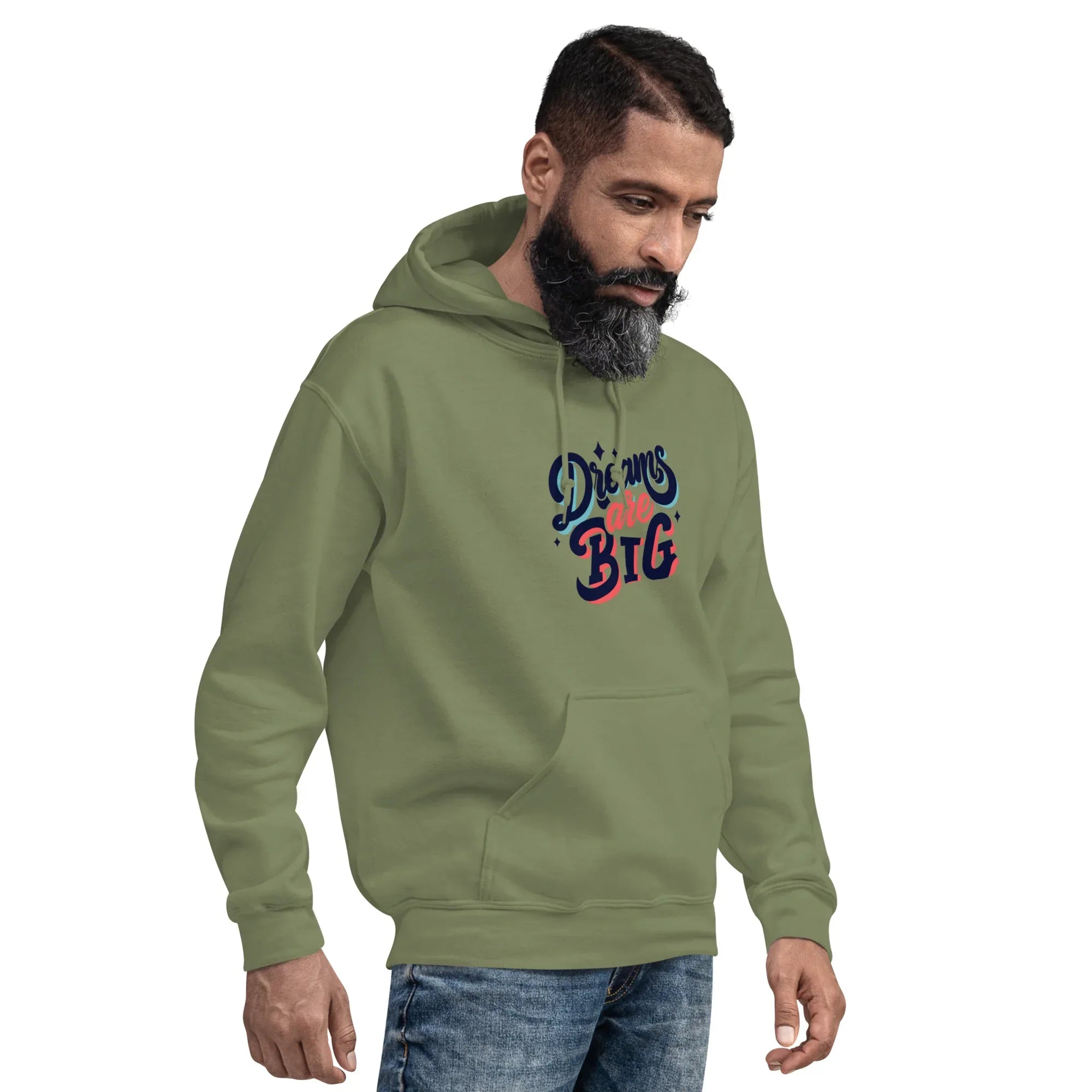 BOLD DREAMER men’s hoodie - Indigo Blue / S - Printoo Shop - 1913543_5562