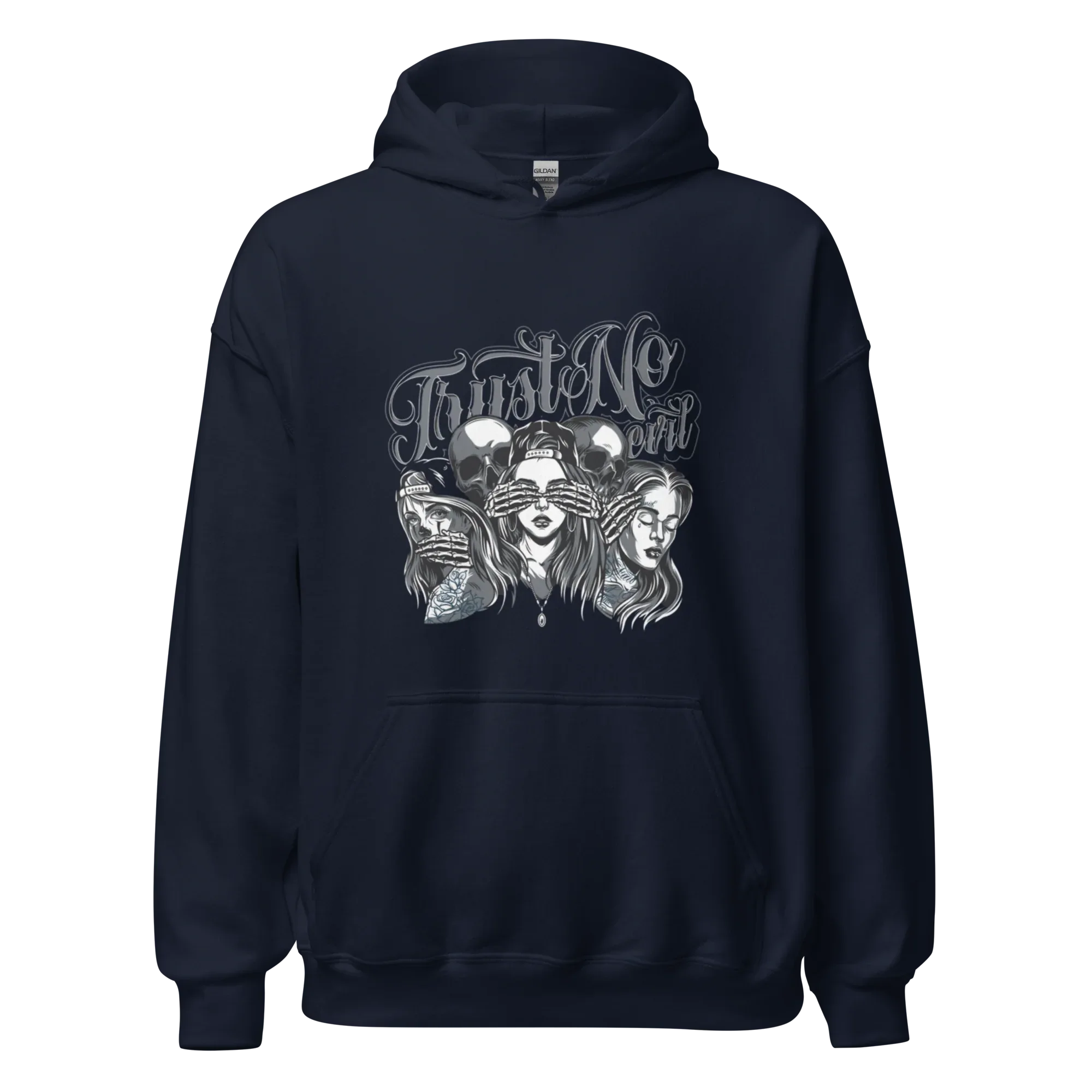 TRUST NO GIRL men’s hoodie - Black / S - Printoo Shop - 5464791_5530