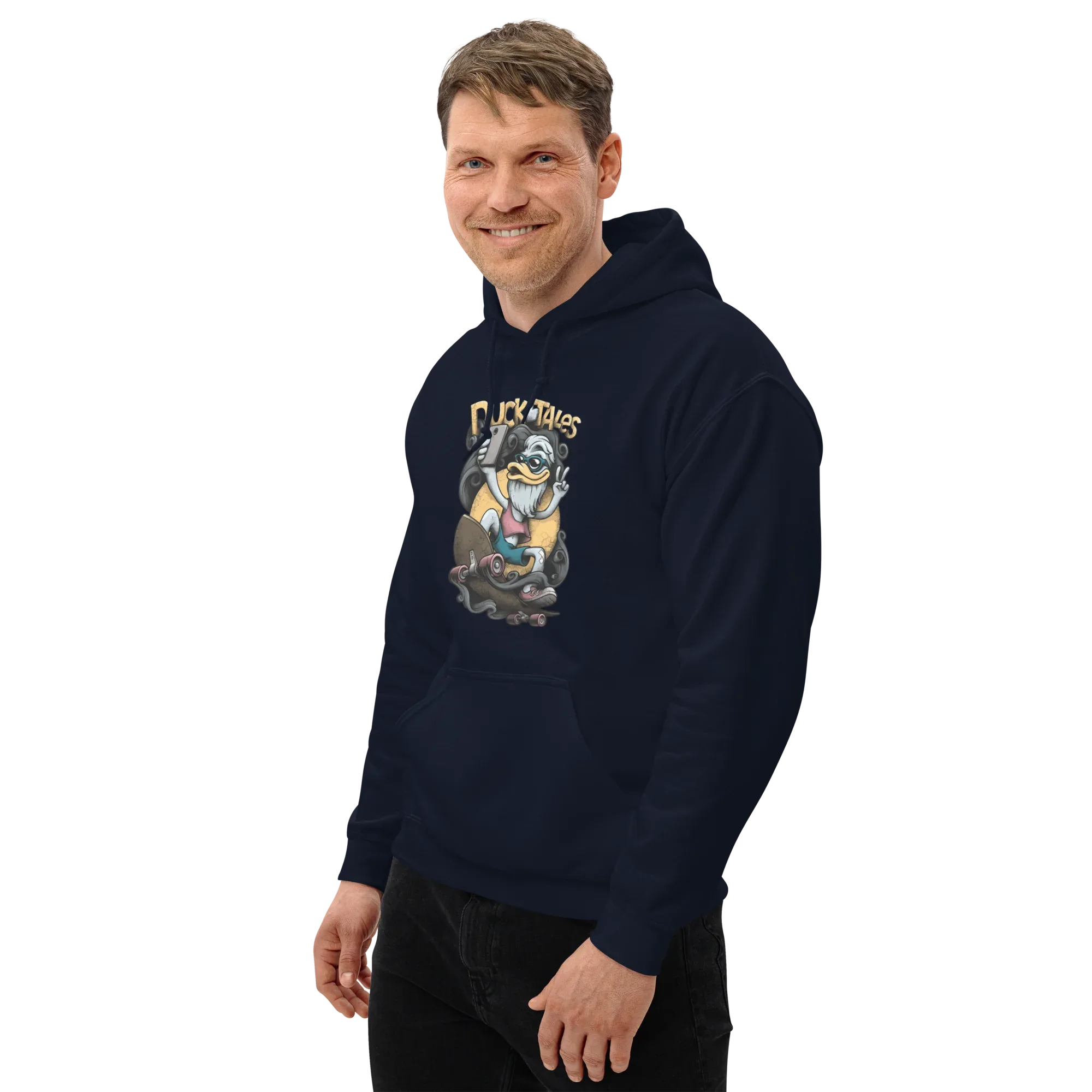 DUCK TALES SKATE LEGEND men’s hoodie - Black / S - Printoo Shop - 3243178_5530