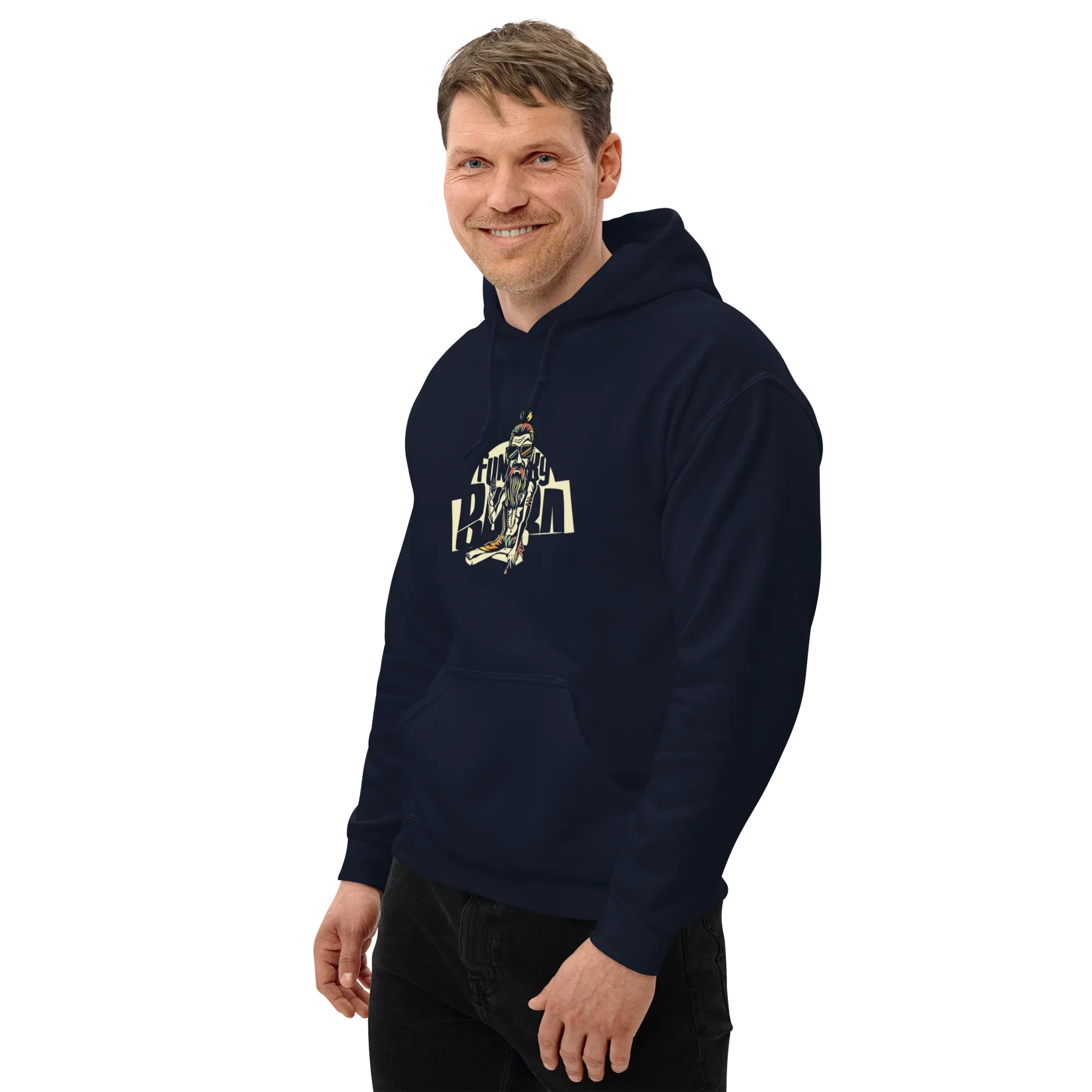 FUNKY BUM STREET ART men’s hoodie - Black / S - Printoo Shop - 2060241_5530