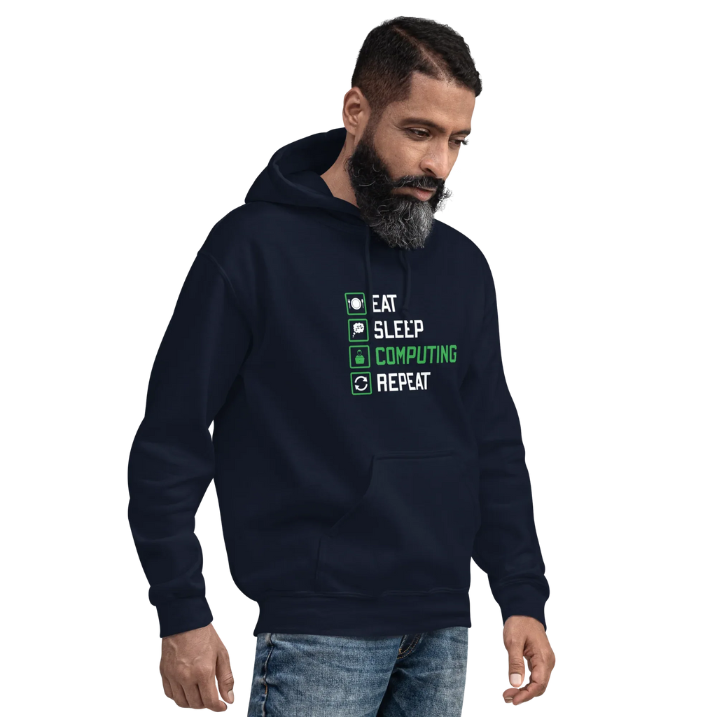 COMPUTING men’s hoodie - Black / S - Printoo Shop - 1408949_5530