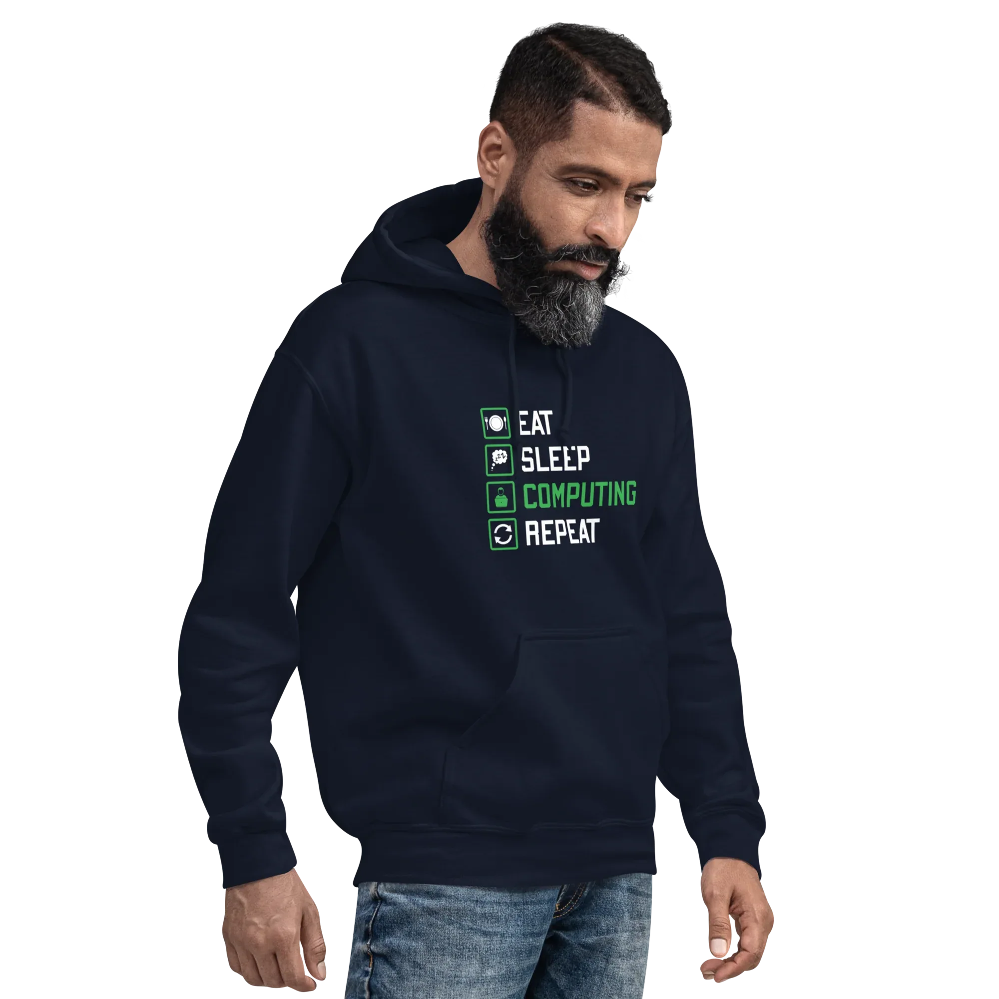 COMPUTING men’s hoodie - Black / S - Printoo Shop - 1408949_5530