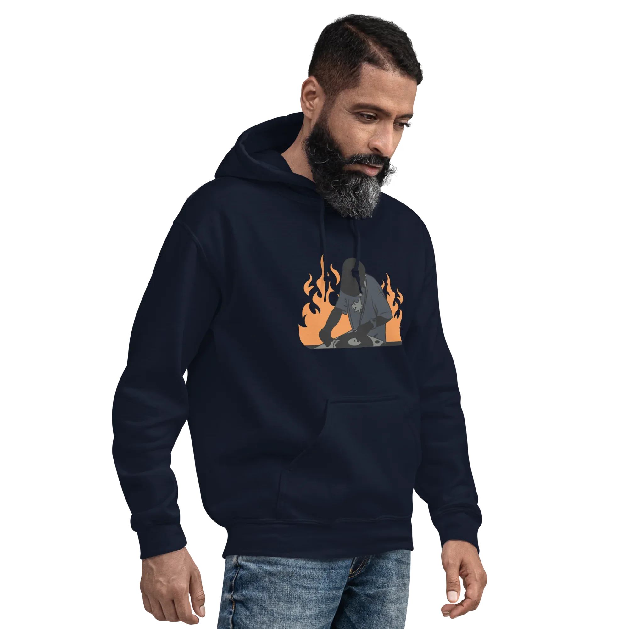 FLAME SET men’s hoodie - Black / S - Printoo Shop - 6567150_5530