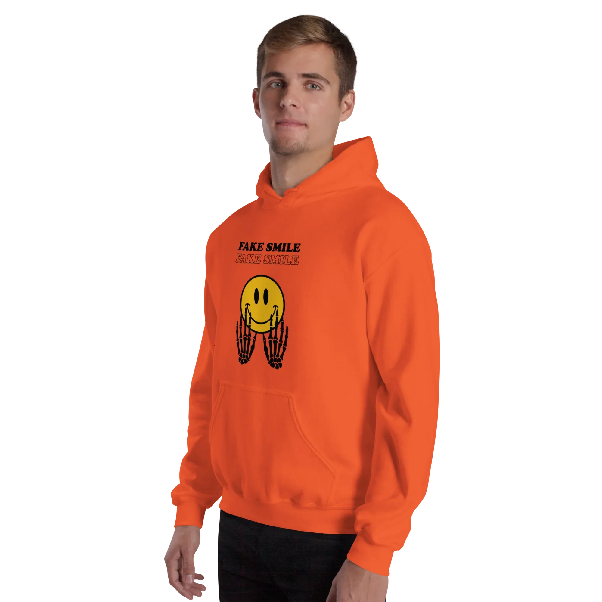 FAKESMILE men’s hoodie - Indigo Blue / S - Printoo Shop - 1170729_5562