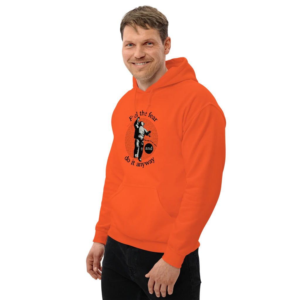 FEEL THE FEAR men’s hoodie - Red / S - Printoo Shop - 8875217_5538