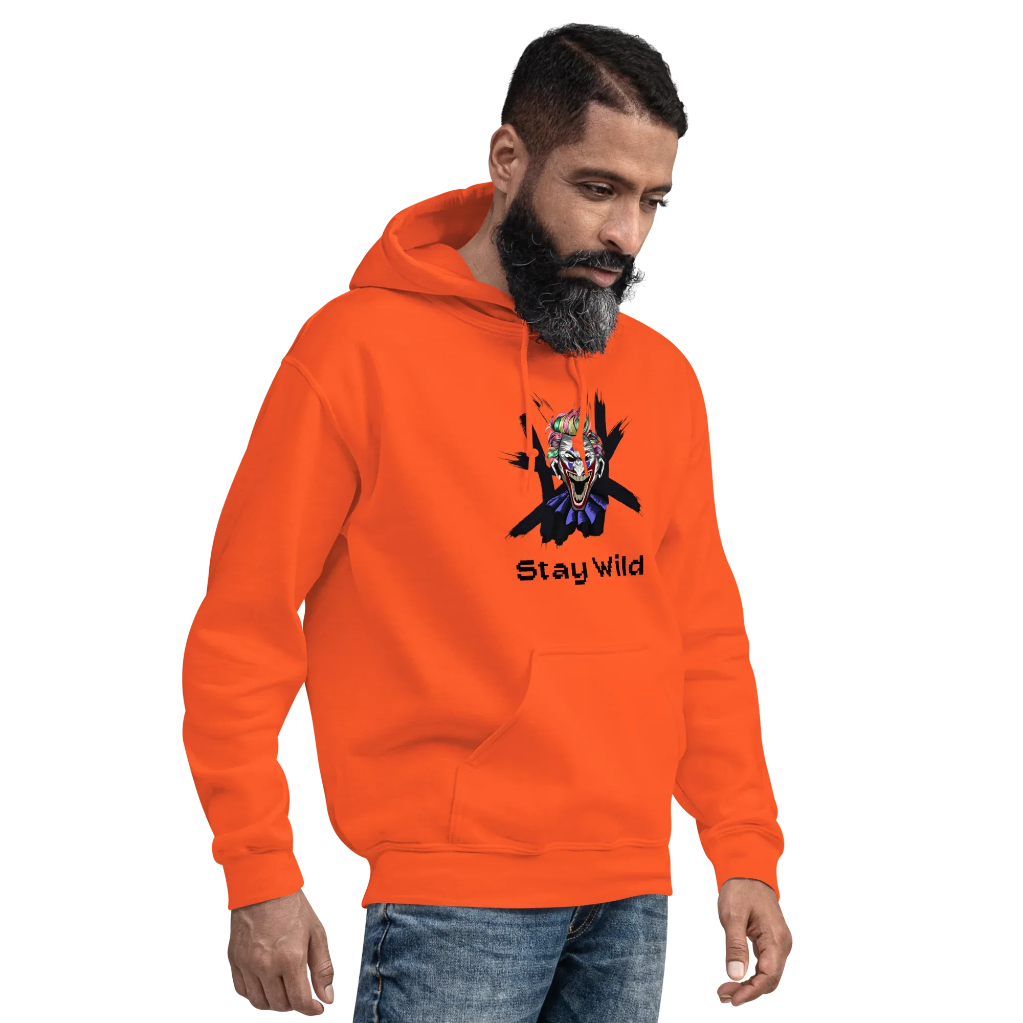 STAY WILD men’s hoodie - Red / S - Printoo Shop - 2388284_5538