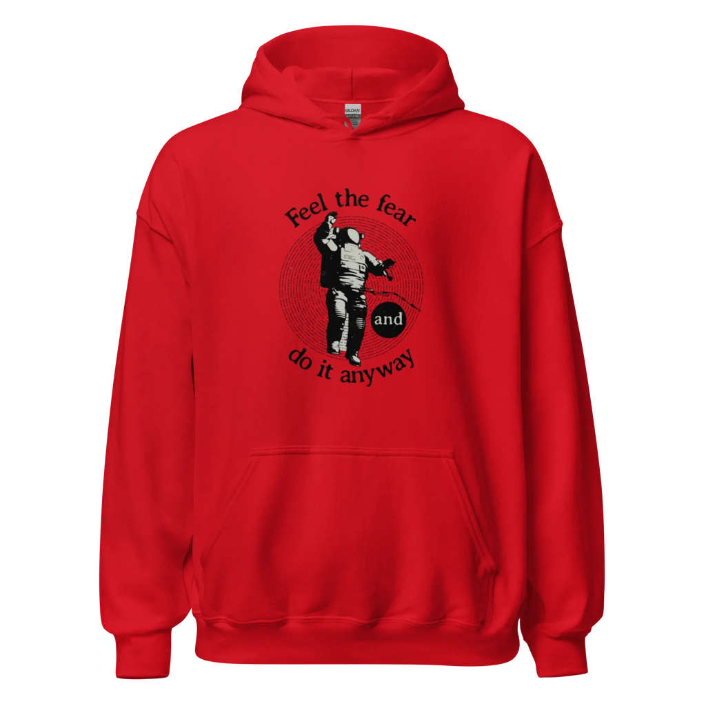FEEL THE FEAR men’s hoodie - Red / S - Printoo Shop - 8875217_5538
