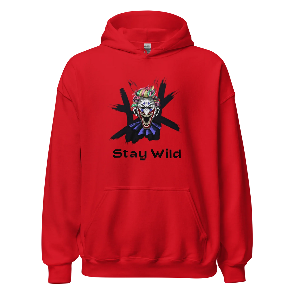 STAY WILD men’s hoodie - Red / S - Printoo Shop - 2388284_5538