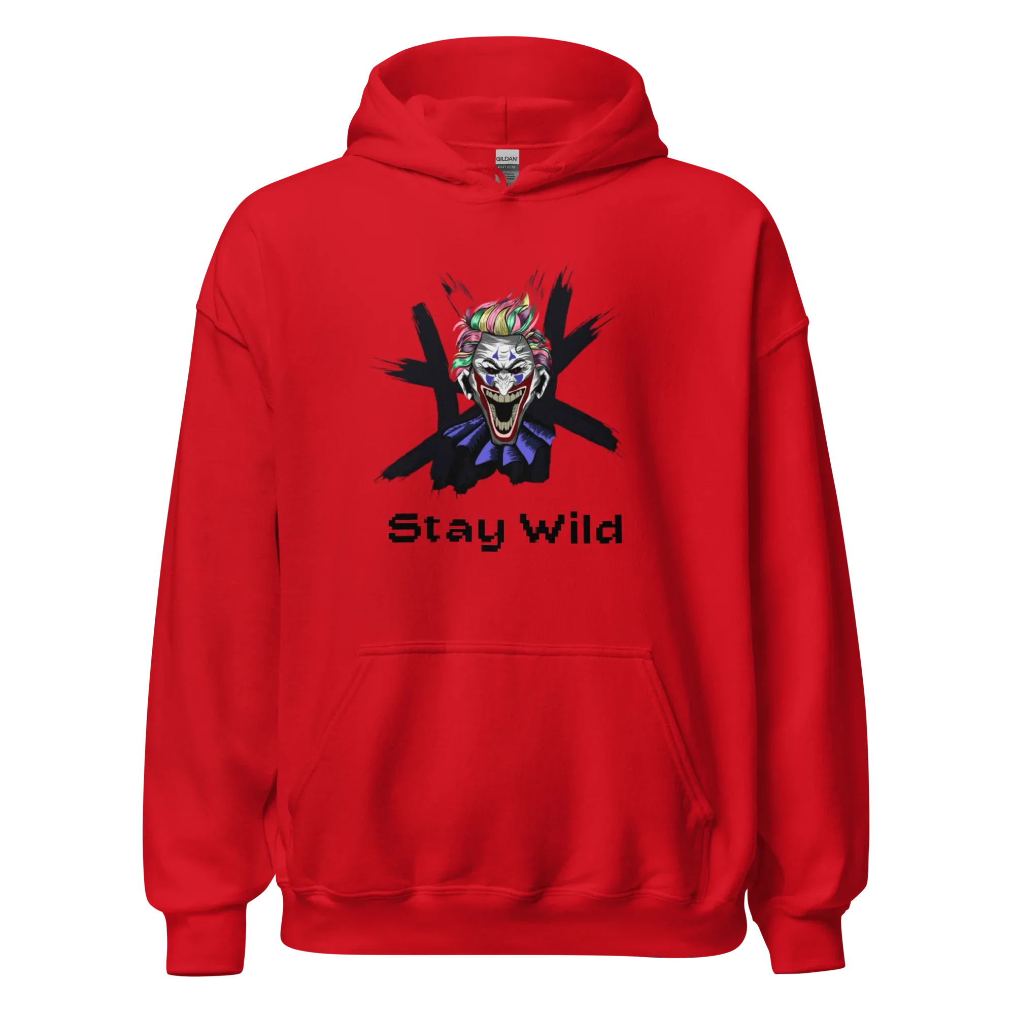 STAY WILD men’s hoodie - Red / S - Printoo Shop - 2388284_5538