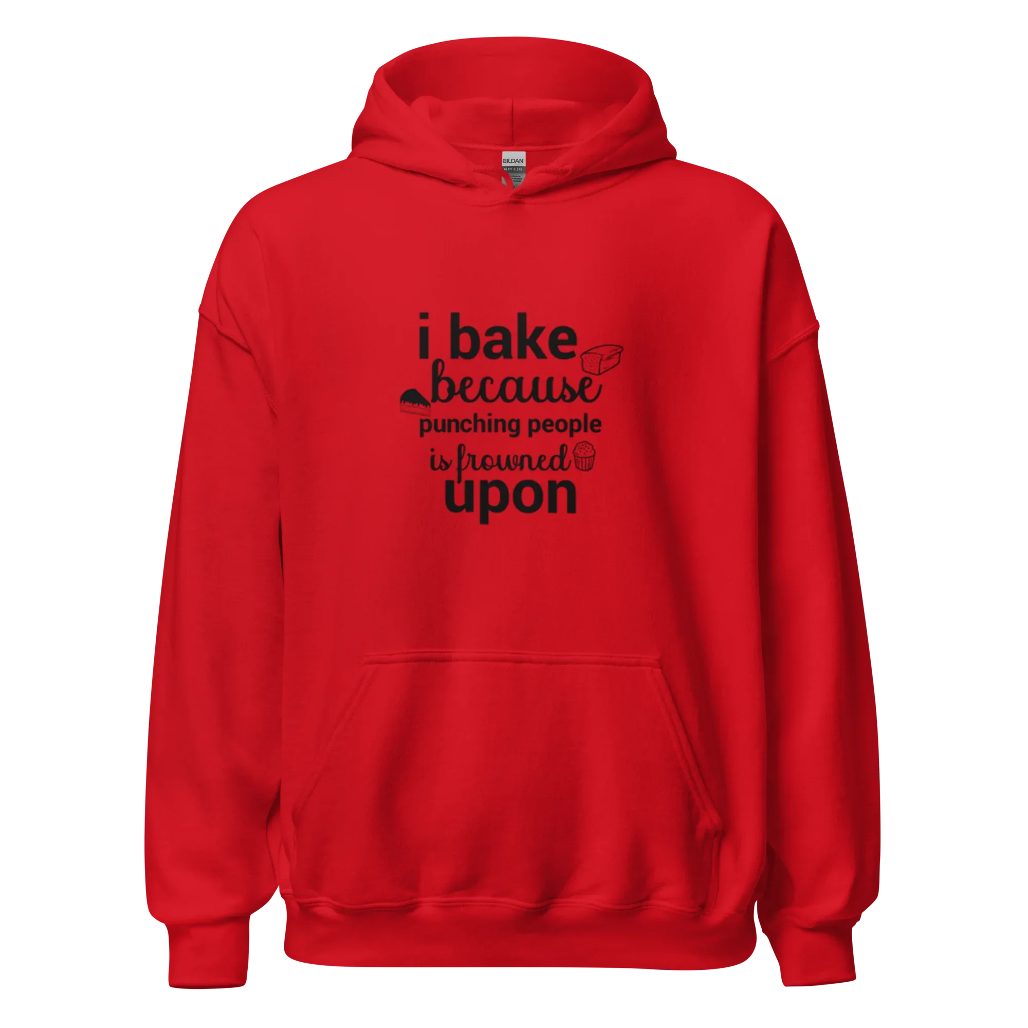 BAKE THERAPY women’s hoodie - Red / S - Printoo Shop - 8541079_5538