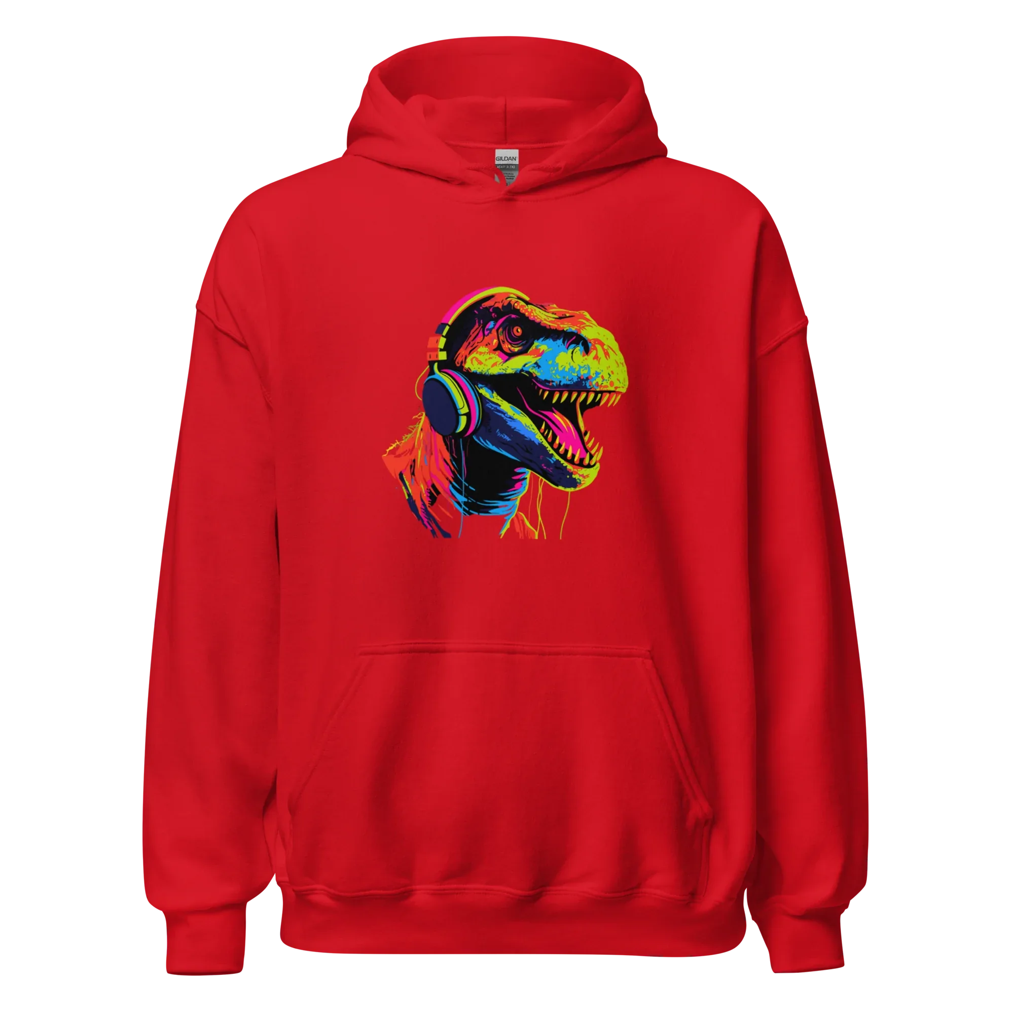 NEON REX women’s hoodie - Red / S - Printoo Shop - 3570263_5538