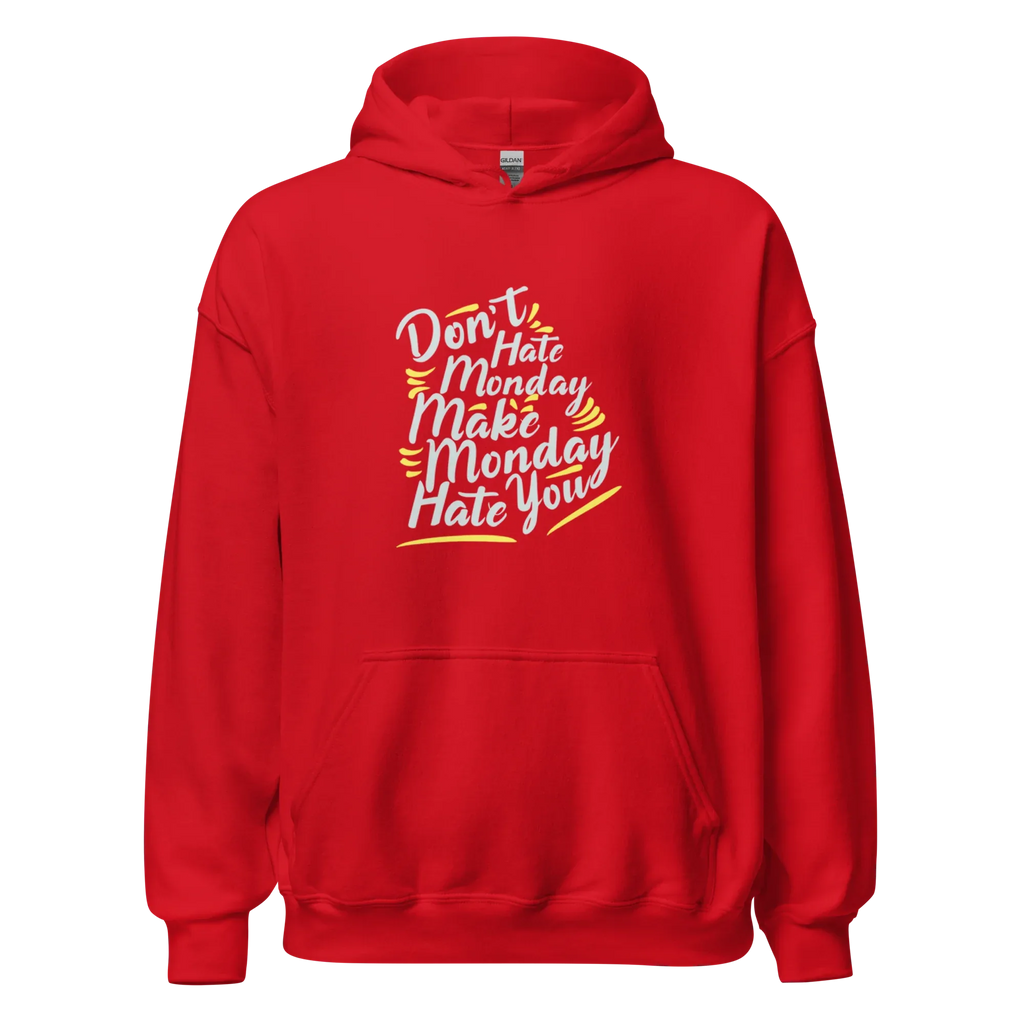 MONDAY REBEL women’s hoodie - Red / S - Printoo Shop - 3042449_5538
