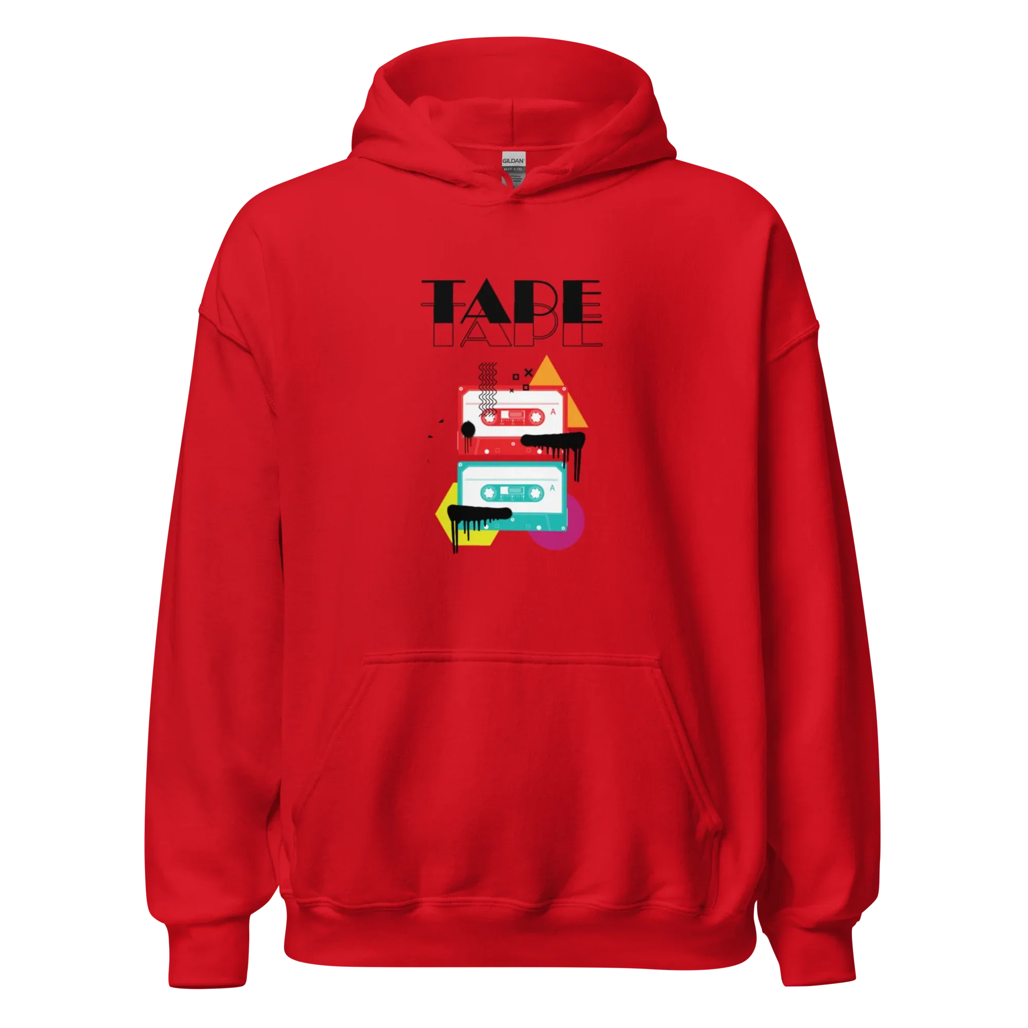 RETRO VIBE TAPE ART women’s hoodie - Red / S - Printoo Shop - 9982123_5538