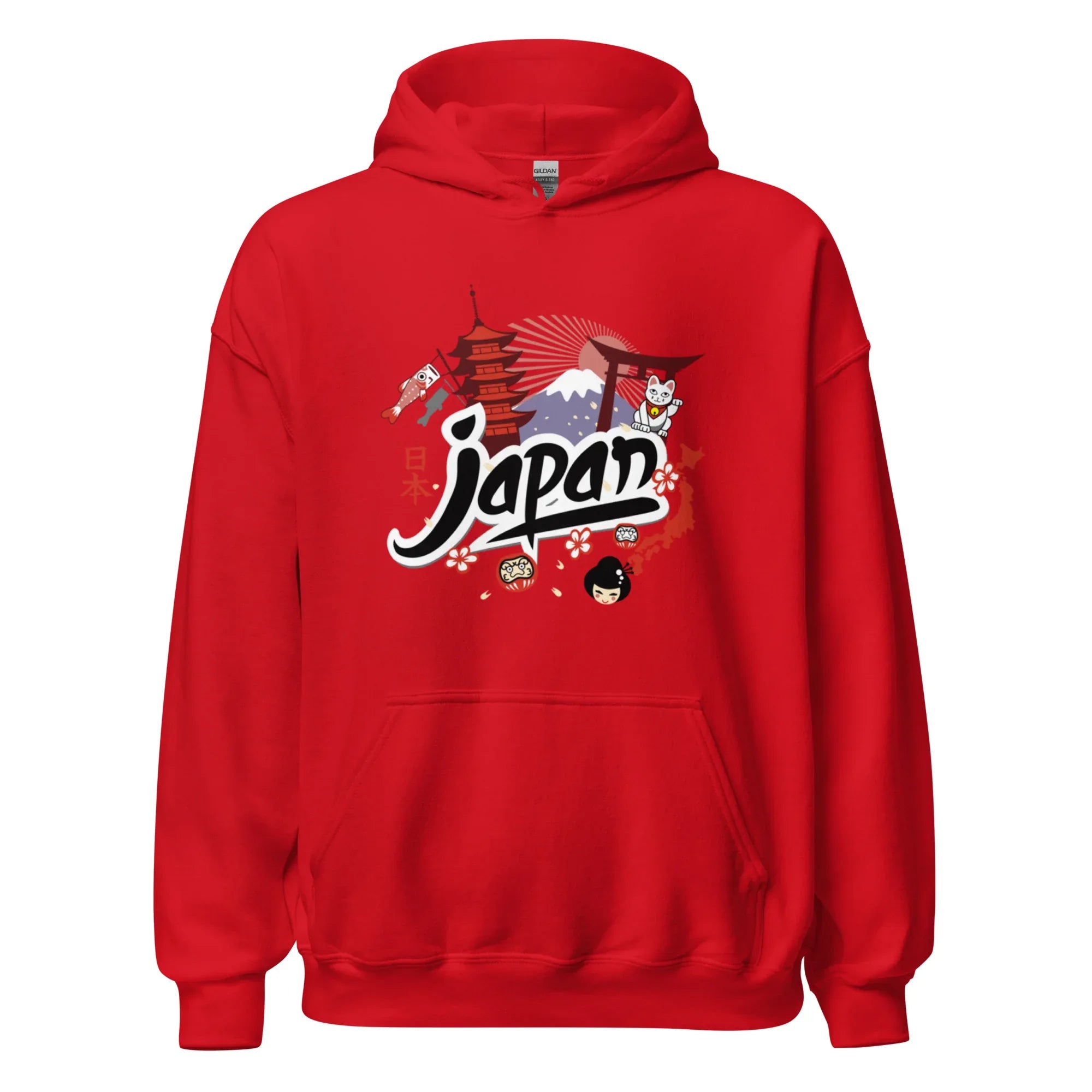 JAPAN HERITAGE ART women’s hoodie - Red / S - Printoo Shop - 1492359_5538