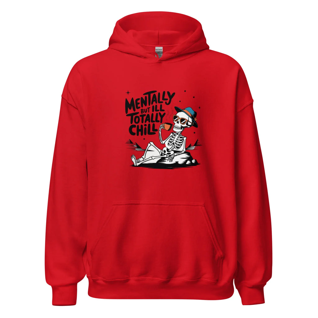 TOTALLY CHILL SKELETON women’s hoodie - Red / S - Printoo Shop - 2796799_5538